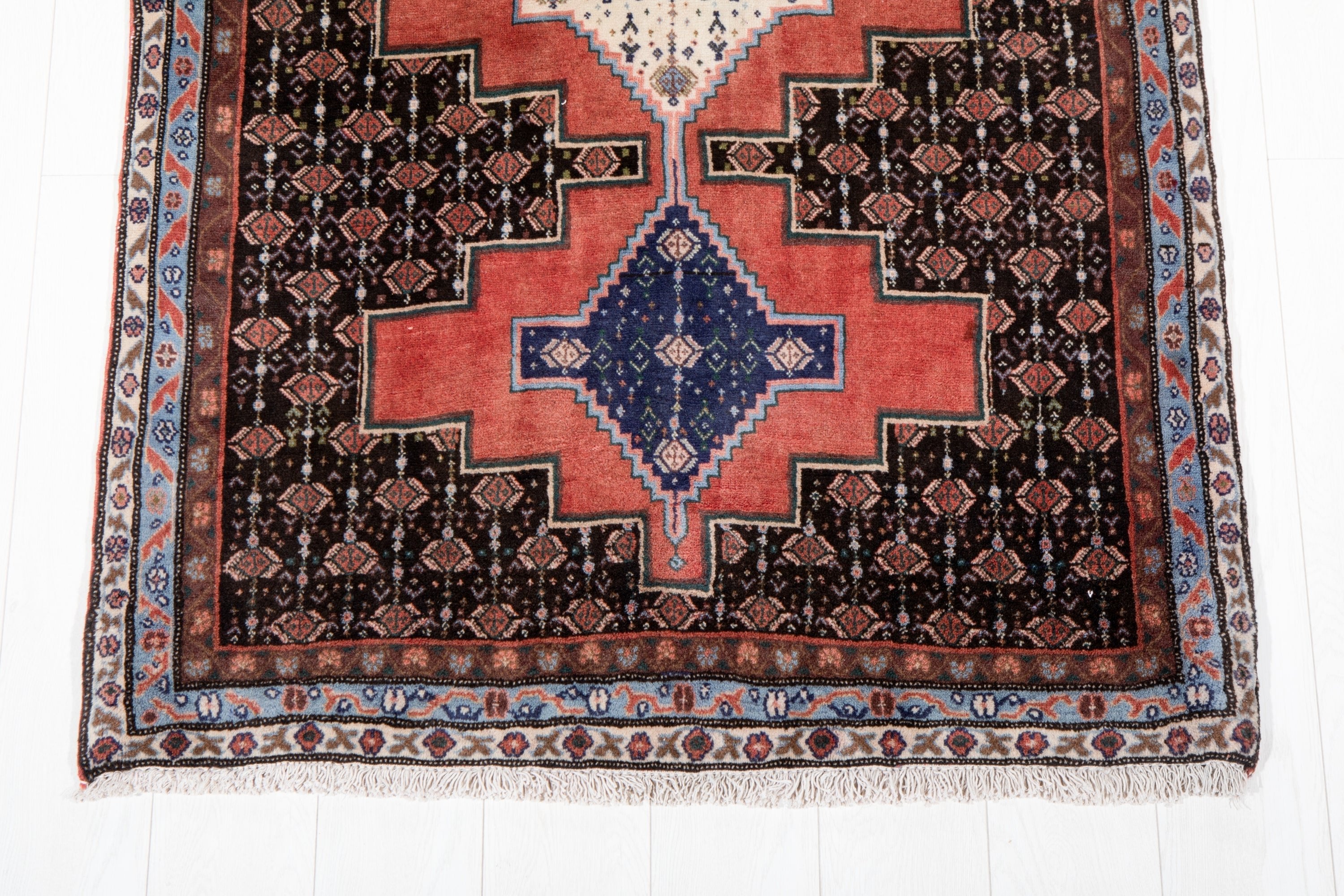 Hand-Knotted Vintage Wool Runner Rug – 9' 9" x 3' 5 (298 x 104 cm) - Yasi & Fara