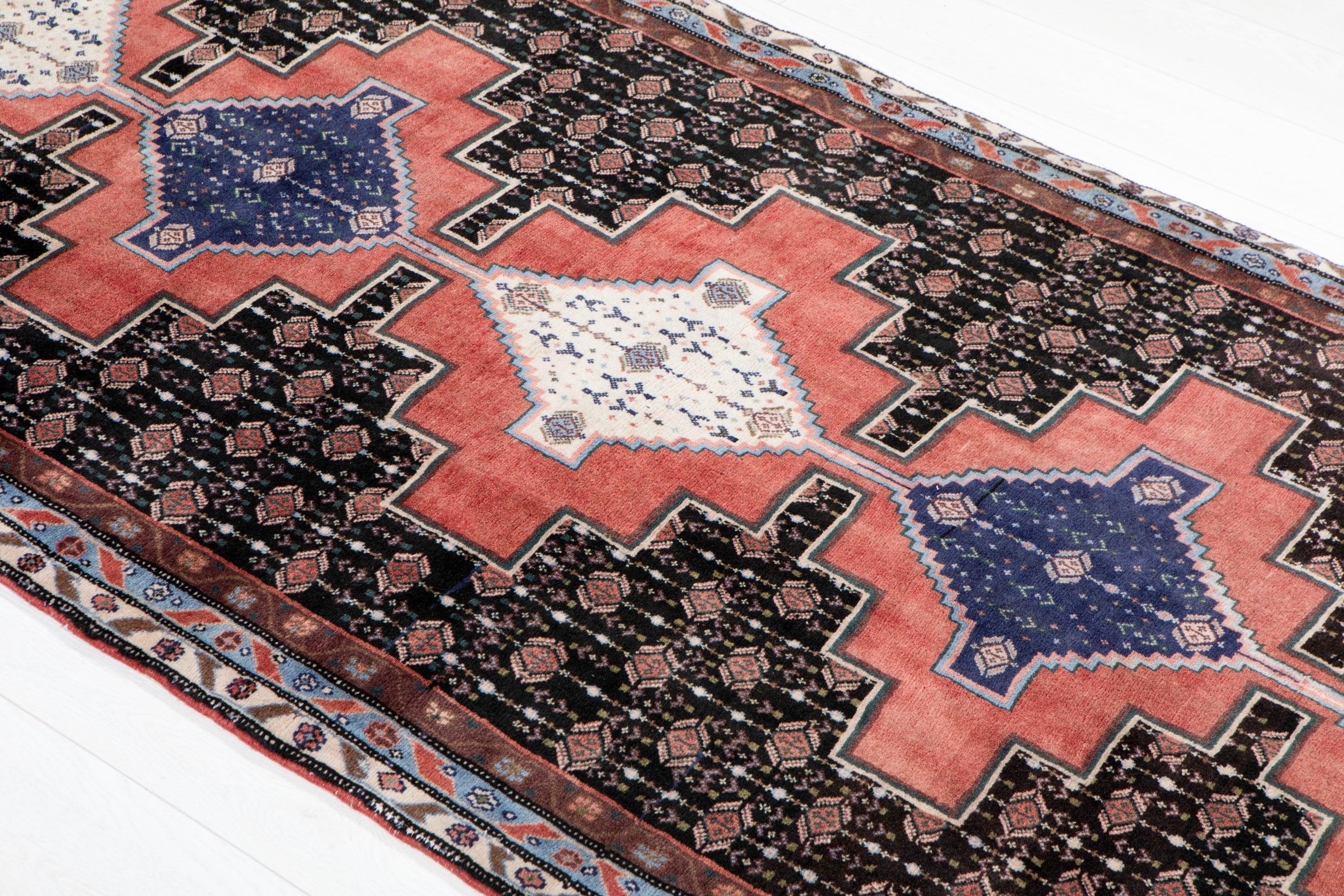 Hand-Knotted Vintage Wool Runner Rug – 9' 9" x 3' 5 (298 x 104 cm) - Yasi & Fara