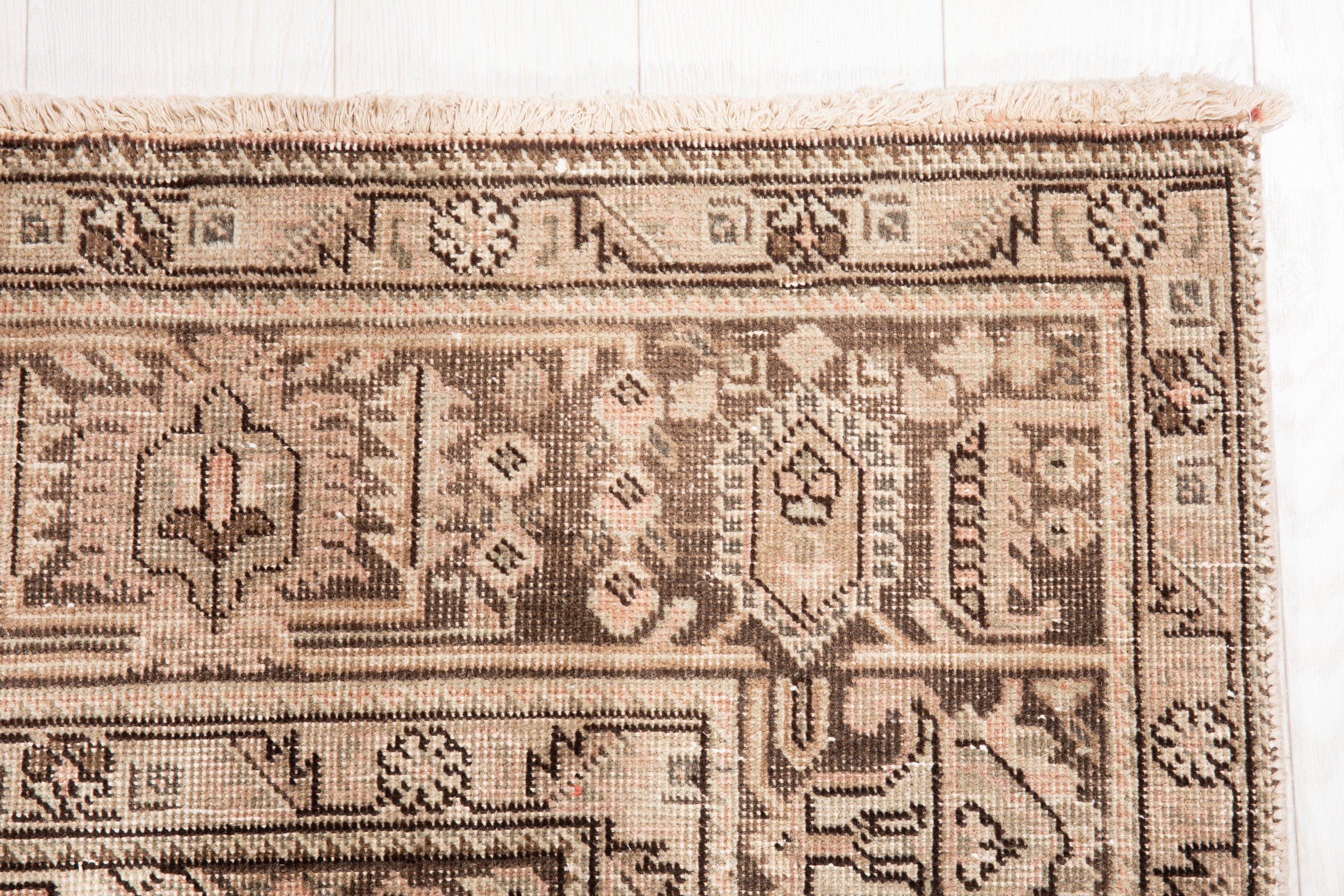 Hand-Knotted Vintage Large Wool Area Rug Faded – 9' 6" x 6' 4" (289 x 193 cm) - Yasi & Fara