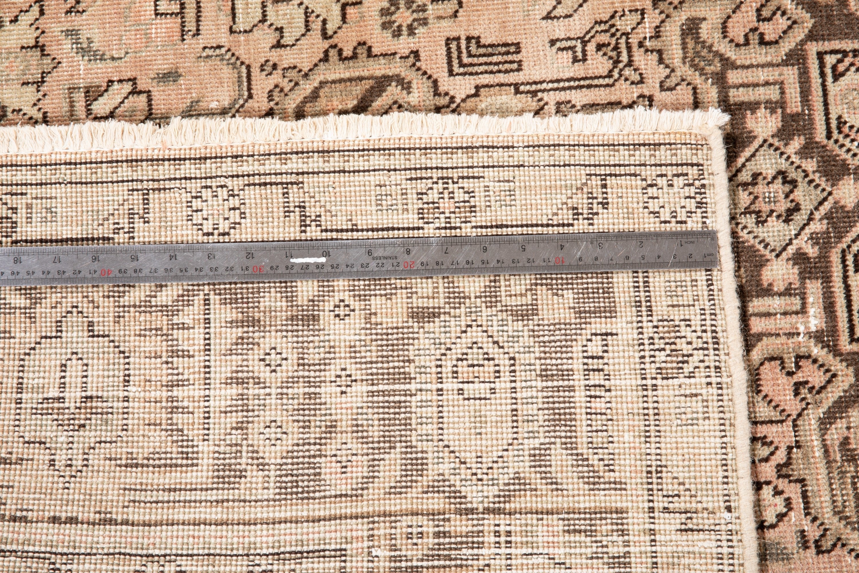 Hand-Knotted Vintage Large Wool Area Rug Faded – 9' 6" x 6' 4" (289 x 193 cm) - Yasi & Fara