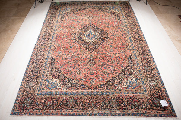 12' 11" x 9' 1" Excellent Hand-Knotted Antique Large Area Rug