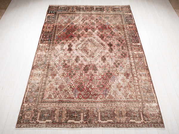 9' 8" x 6' 6" Excellent Hand-Knotted Antique Distressed Area Rug