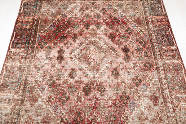 9' 8" x 6' 6" Excellent Hand-Knotted Antique Distressed Area Rug