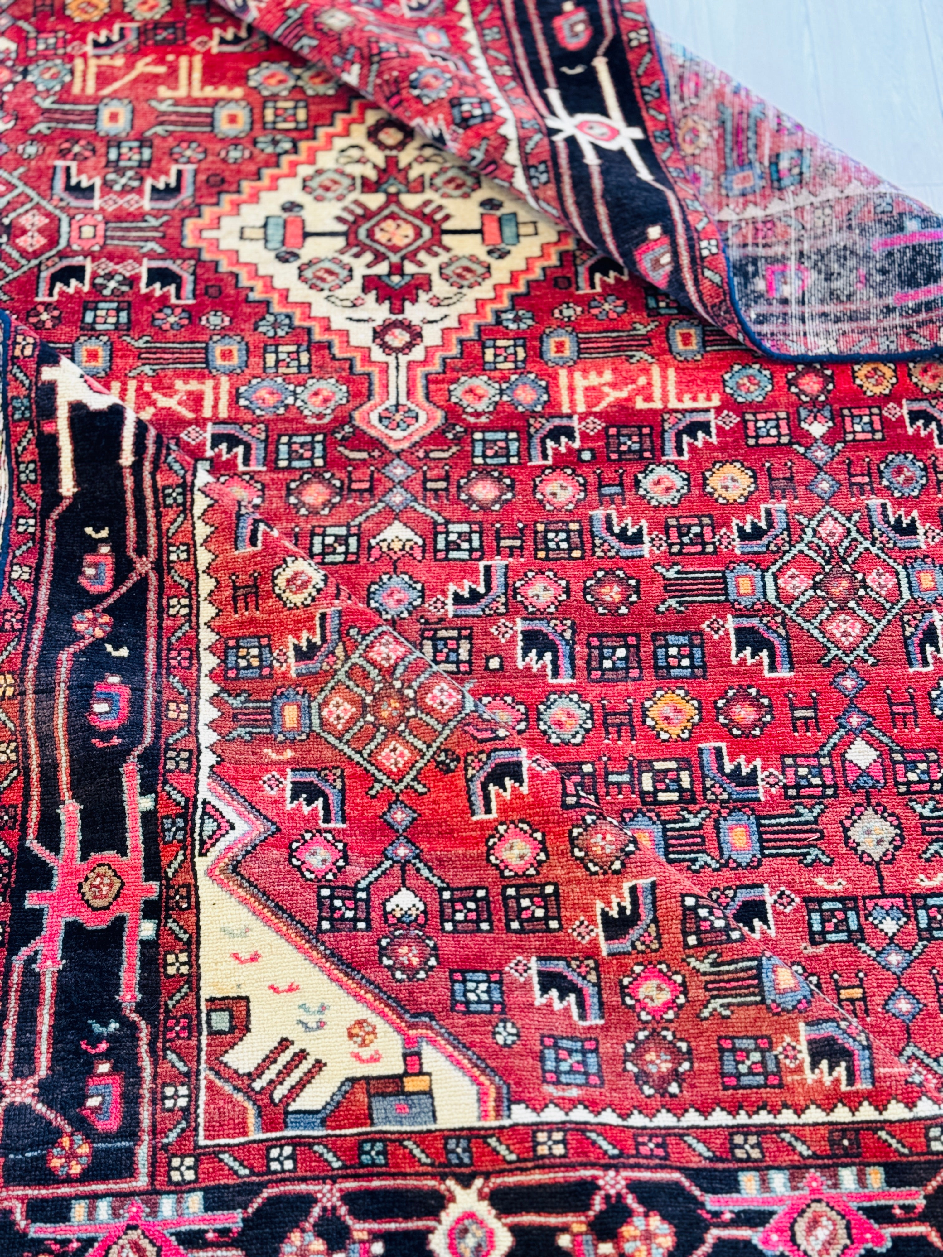 Hand-Knotted Vintage Wool Area Rug – 10' 11" x 5' 7" (333 x 171 cm) - Yasi & Fara