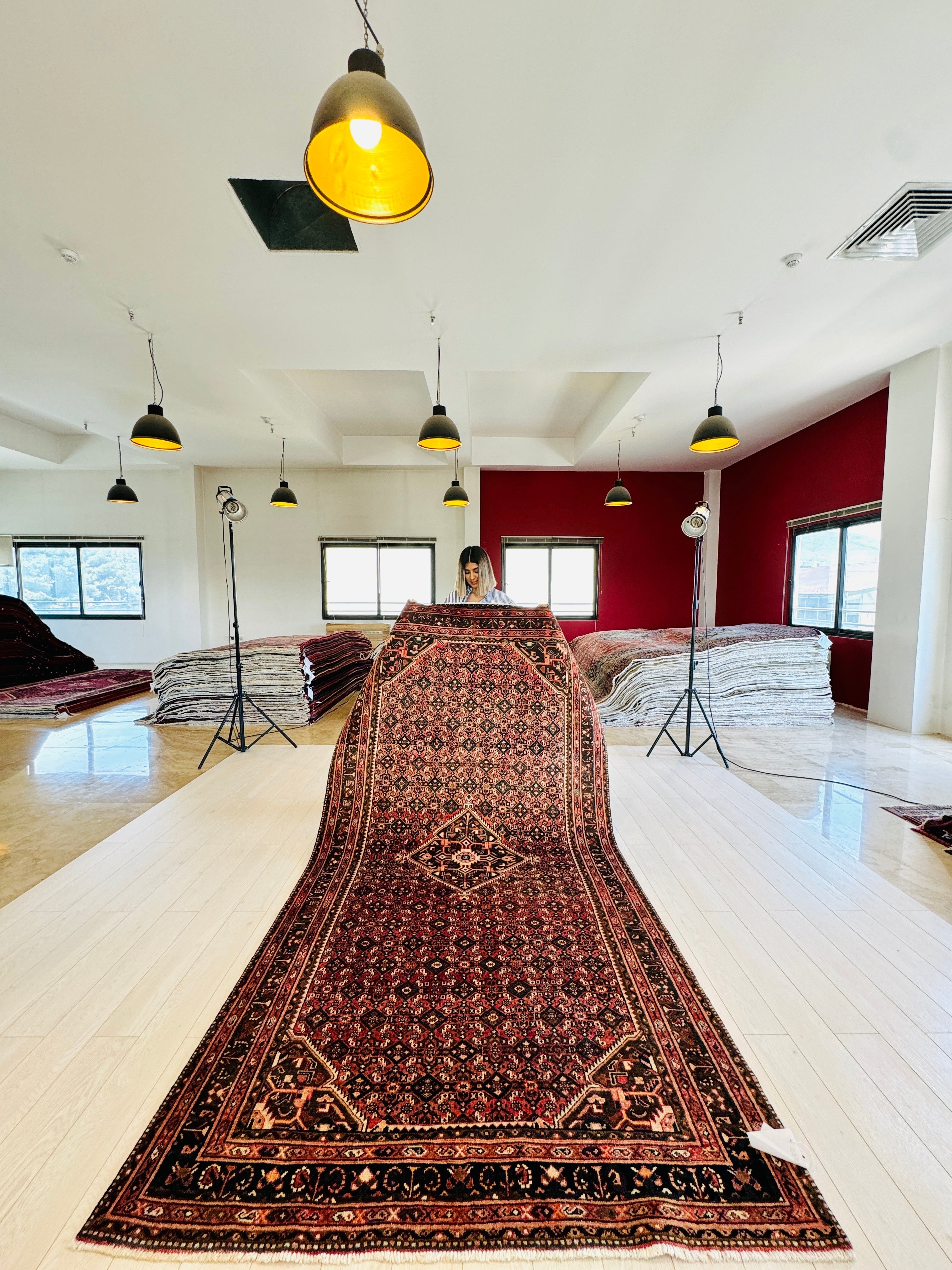 Hand-Knotted Vintage Wool Area Rug – 10' 2" x 5' 4" (310 x 163 cm) - Yasi & Fara