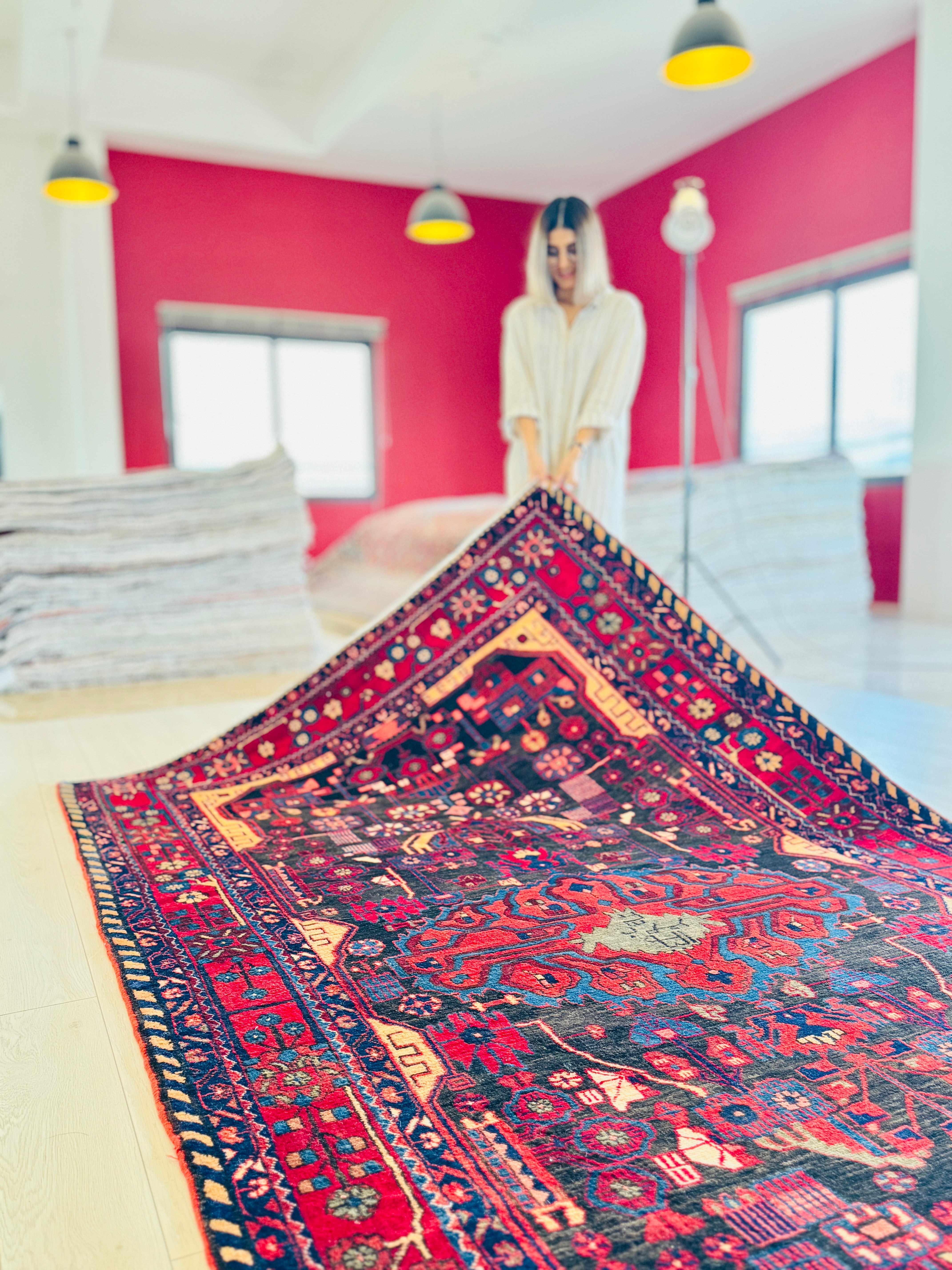 Hand-Knotted Vintage Wool Area Rug – 10' 1" x 5' 5" (307 × 166 cm) - Yasi & Fara