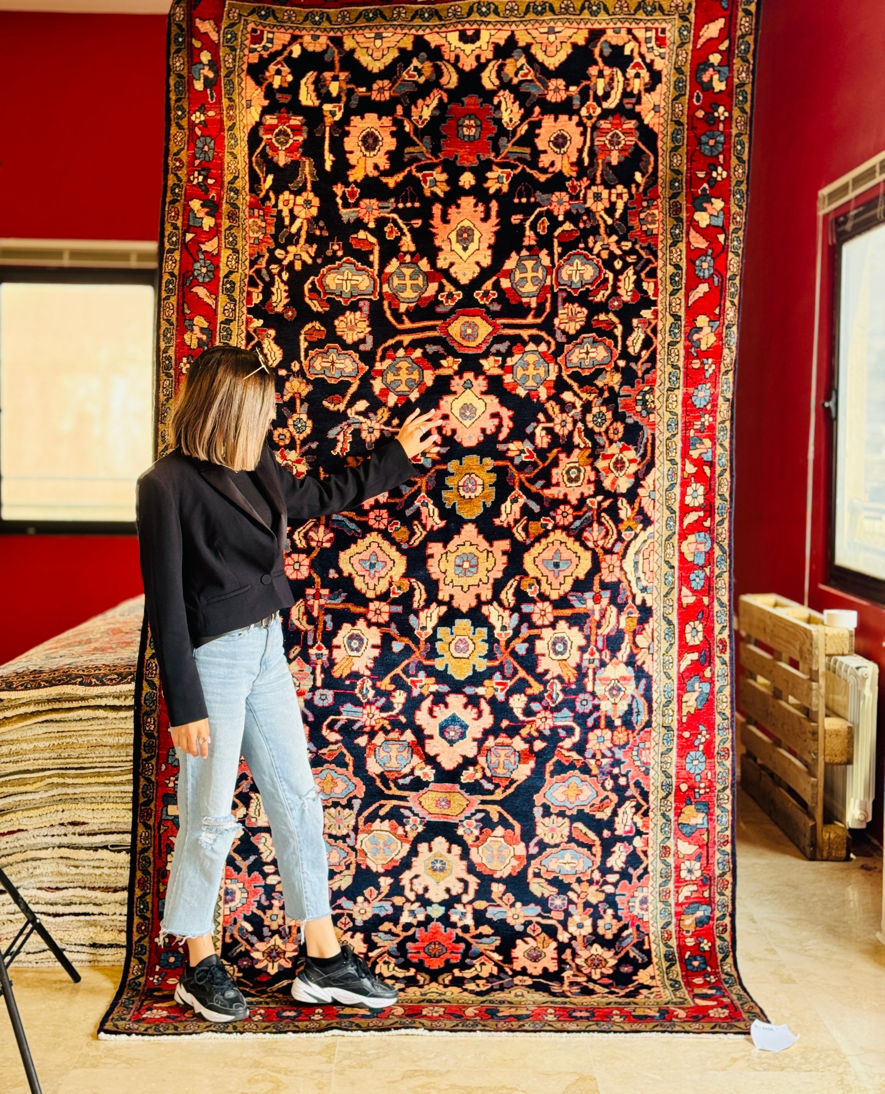 Hand-Knotted Vintage Wool Area Rug – 10' 8" x 5' 5" (324 × 166 cm) - Yasi & Fara