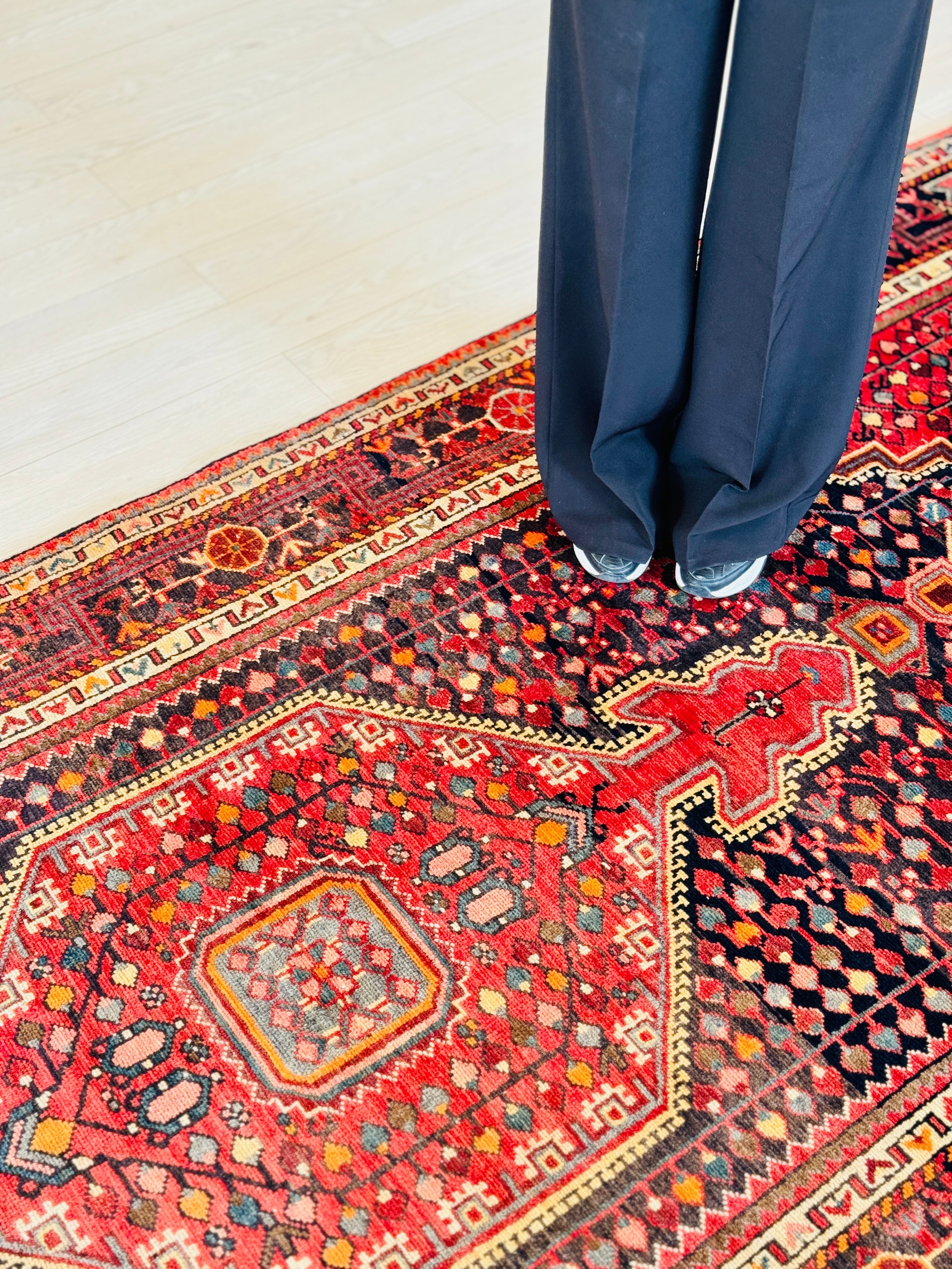 Hand-Knotted Vintage Wool Area Rug – 11' 8" x 5' 1" (355 × 154 cm - Yasi & Fara