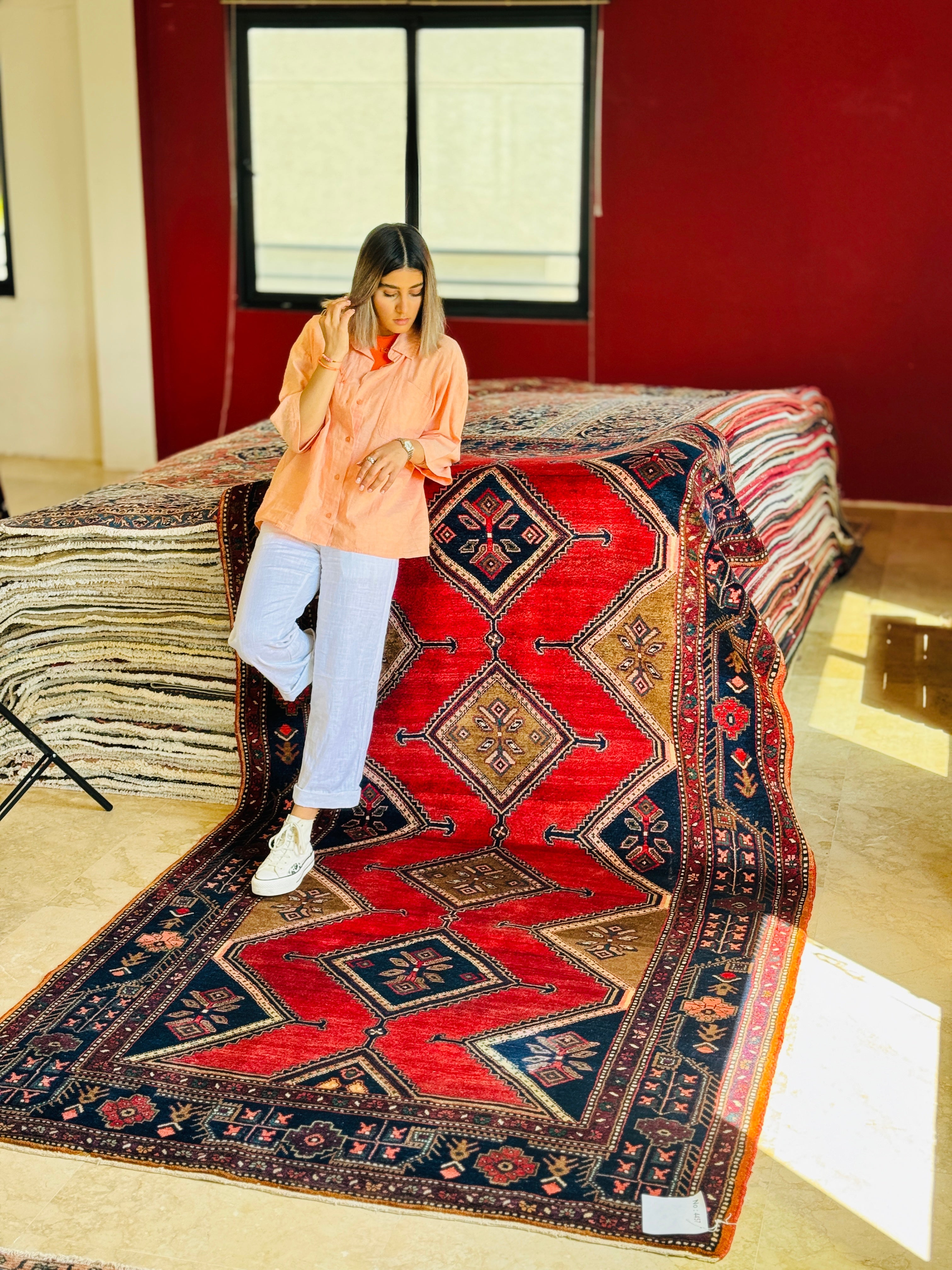 Hand-Knotted Vintage Wool Area Rug – 10' 5" x 5' 3" (317 x 159 cm) - Yasi & Fara