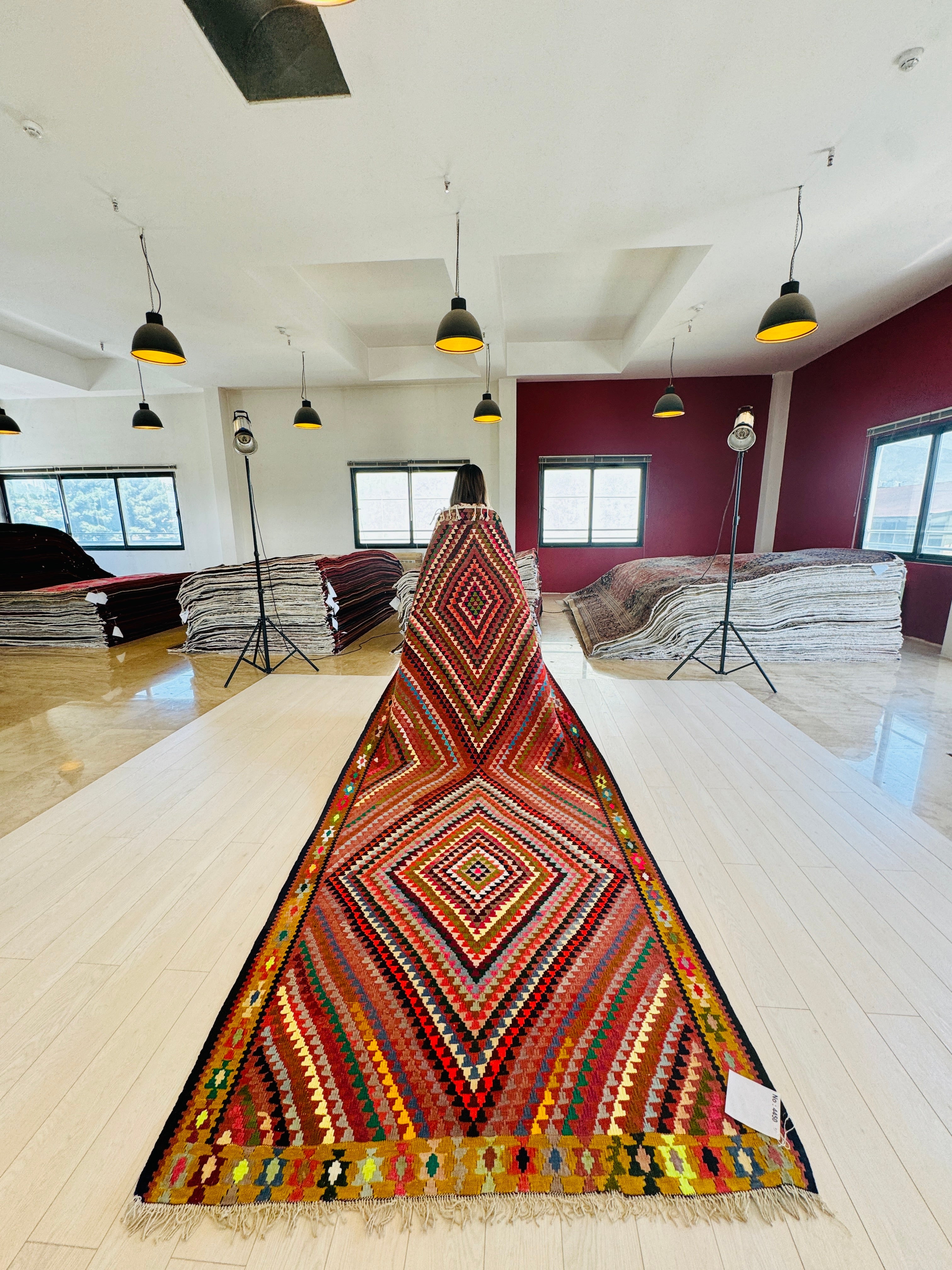 Handwoven Vintage Wool Kilim Rug – 11' x 4' 9" (335 x 144 cm) - Yasi & Fara