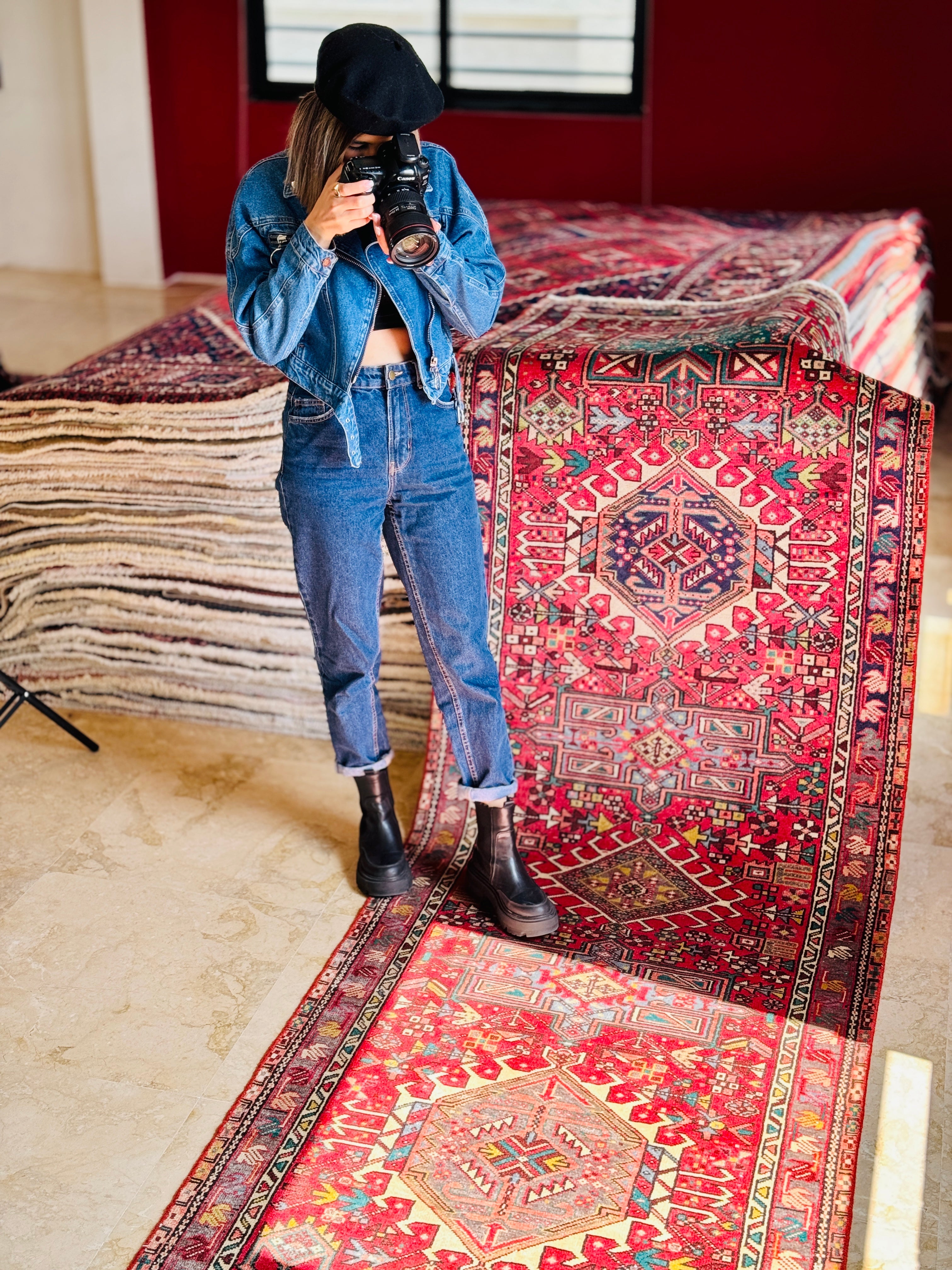 Hand-Knotted Vintage Wool Runner Rug – 11' 6" x 3' 3" (350 × 100 cm) - Yasi & Fara