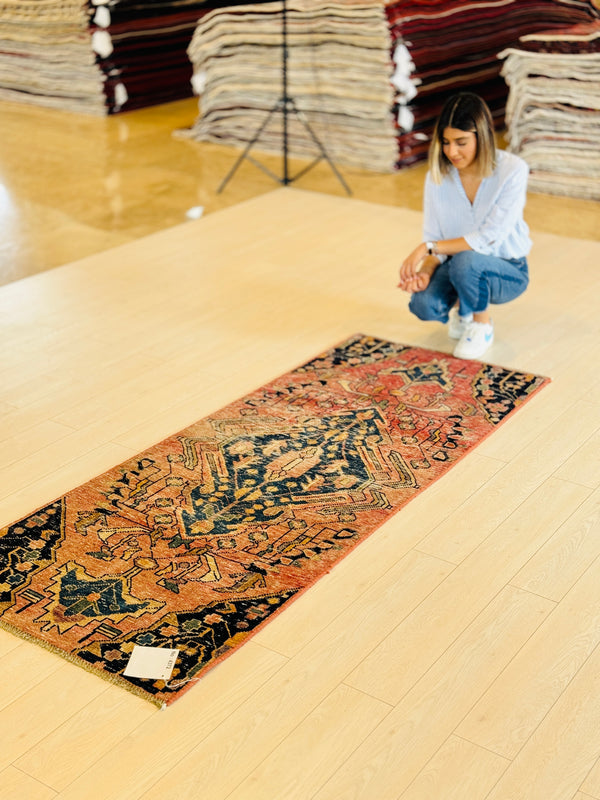 7' 2" x 2' 10" Excellent Hand-Knotted Antique Collectible Small Tribal Runner Rug