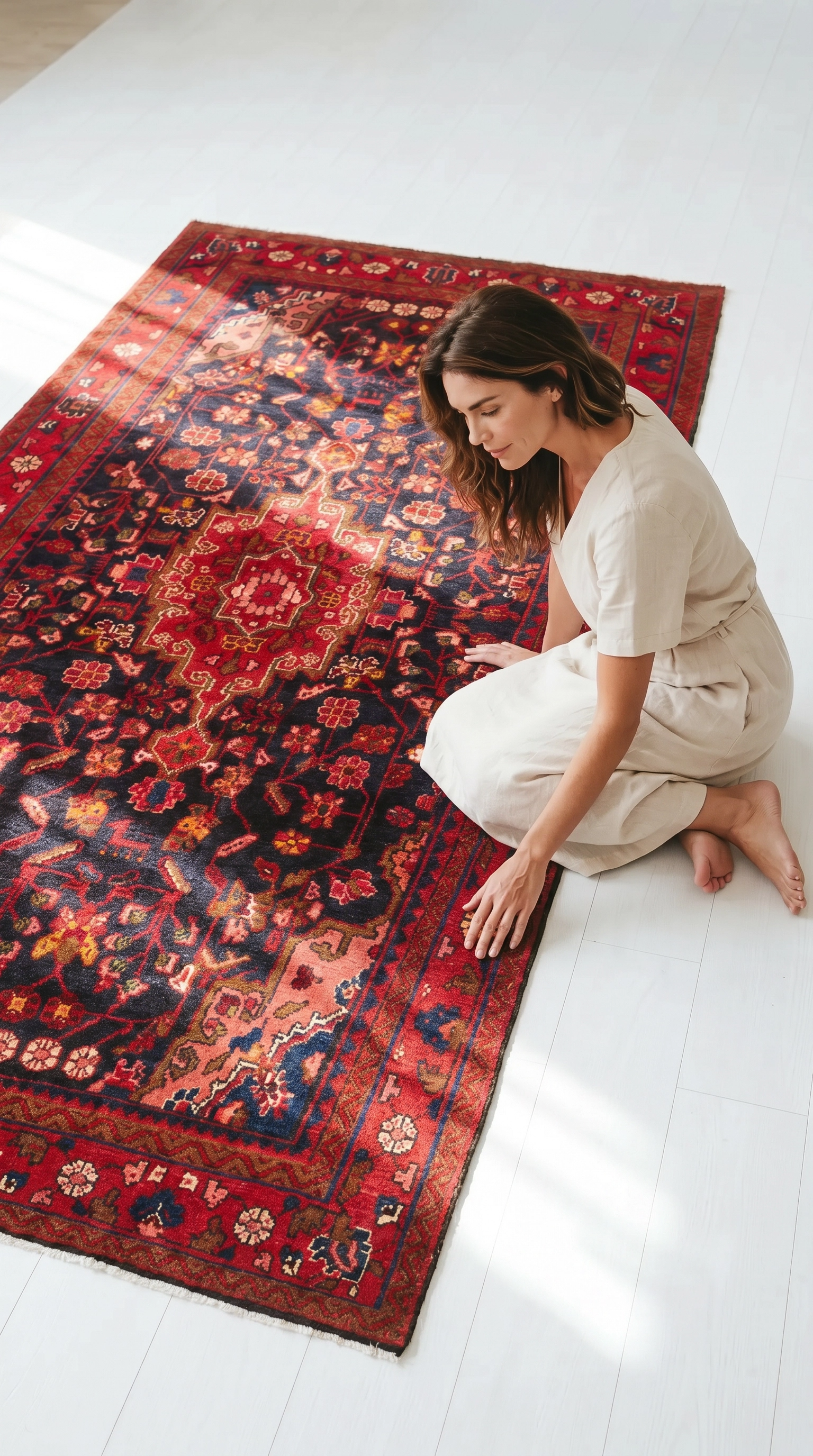 Hand-Knotted Vintage Wool Area Rug – 8' 2" x 4' 6" (249 × 138 cm) - Yasi & Fara