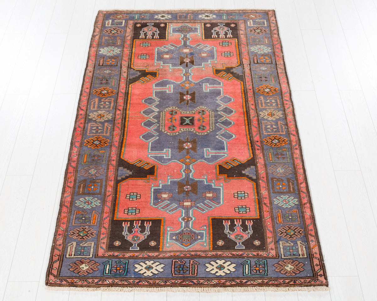 Collectible Vintage Tarom Coral, Light Blue hand-knotted wool rug, SKU 5664