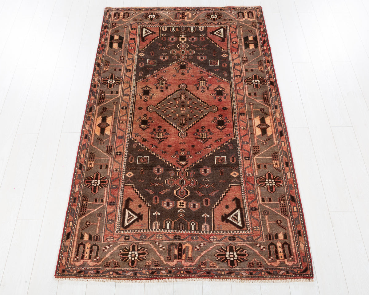 Vintage Zanjan Brick Red hand-knotted wool rug, SKU 5668