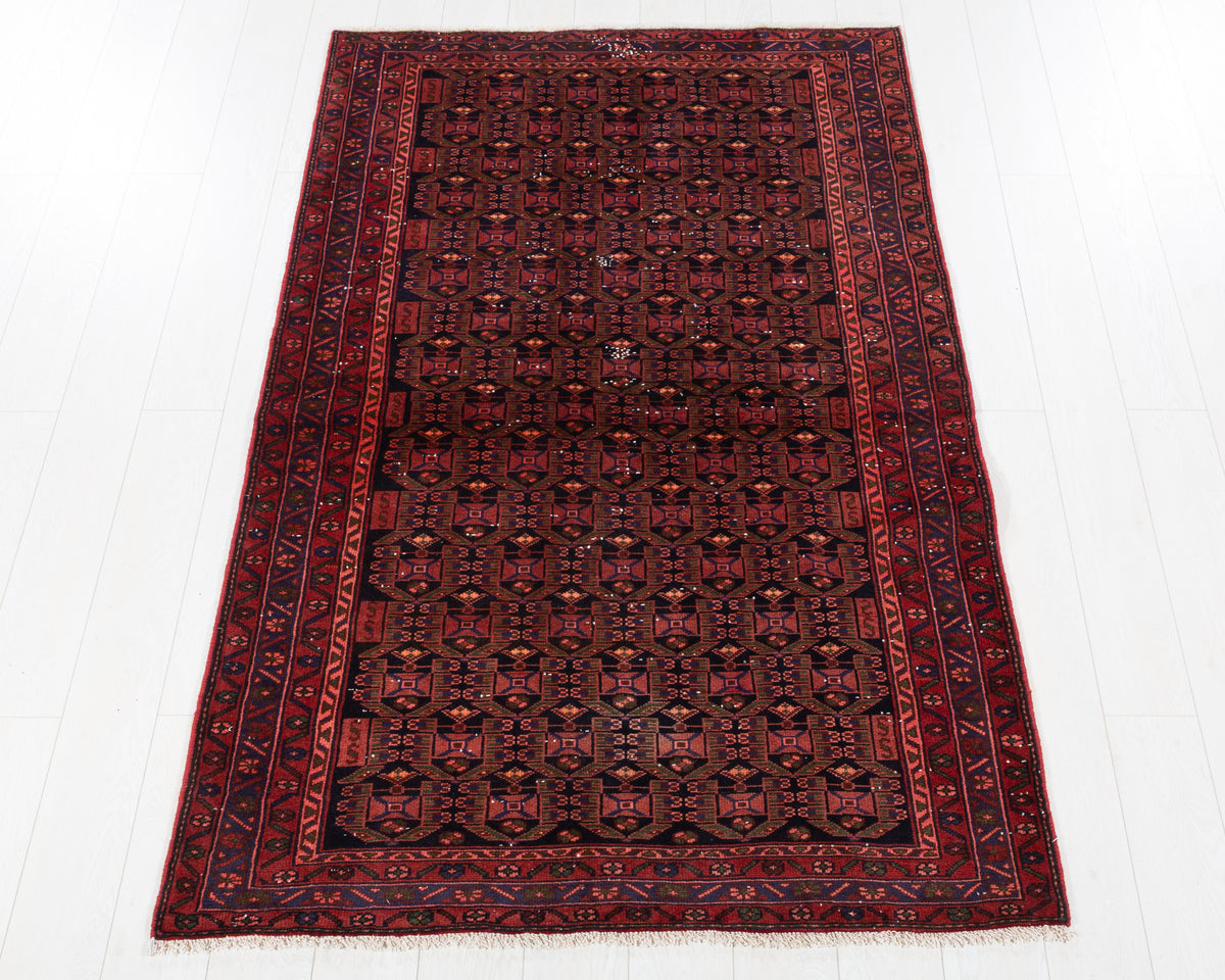 Collectible Vintage Tarom Black, Red hand-knotted wool rug, SKU 5671