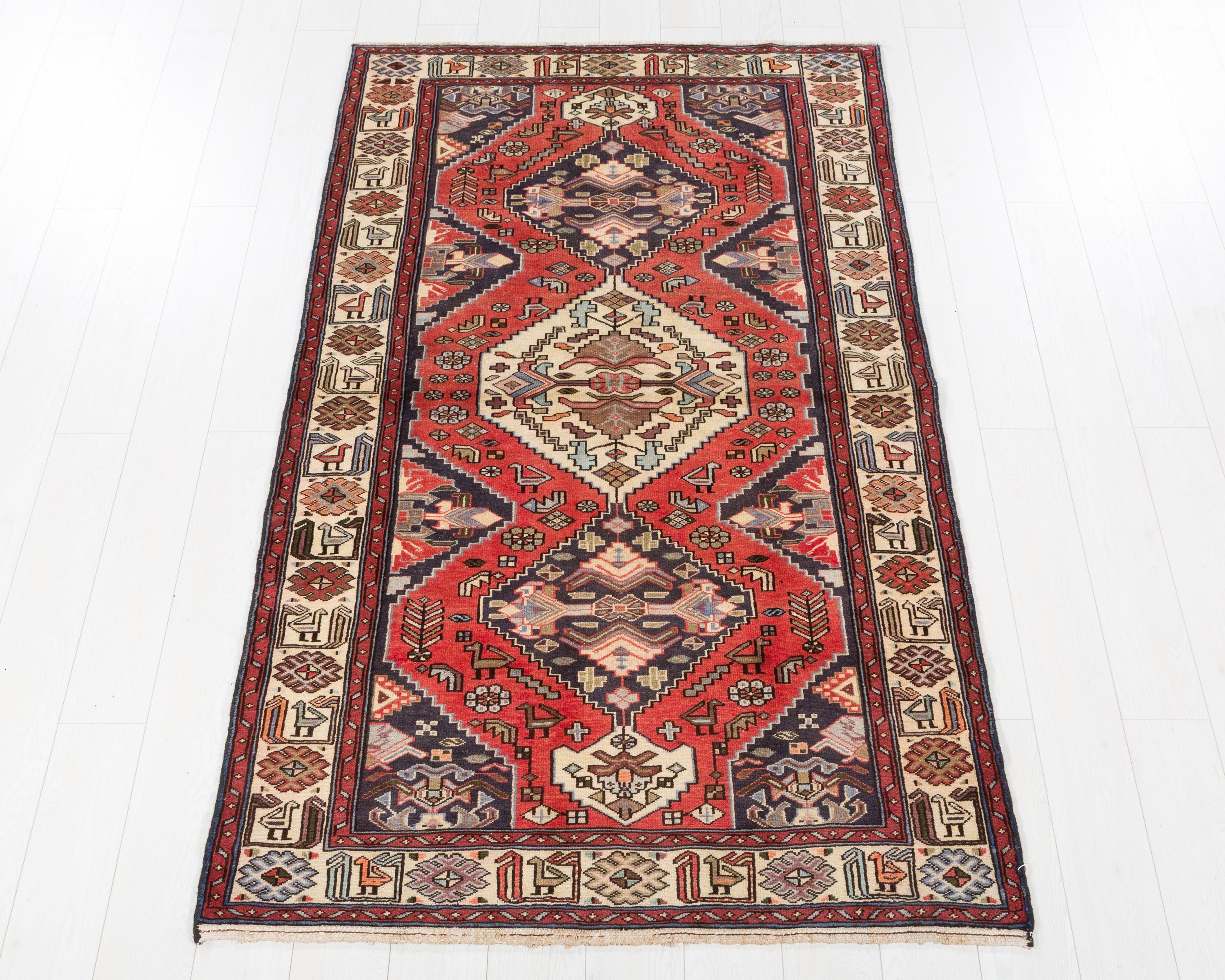 Collectible Vintage Tarom Coral, Beige hand-knotted wool rug, SKU 5705