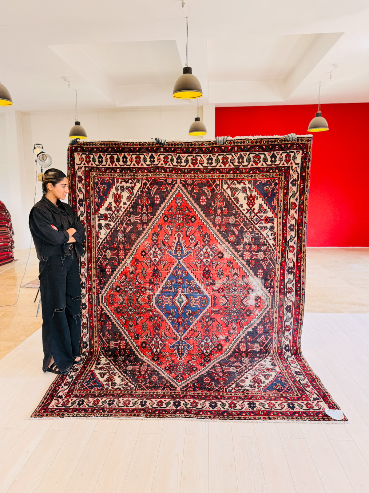 Antique Red Geometric Rug – 9' 6" x 7' 1" (289 x 215 cm)