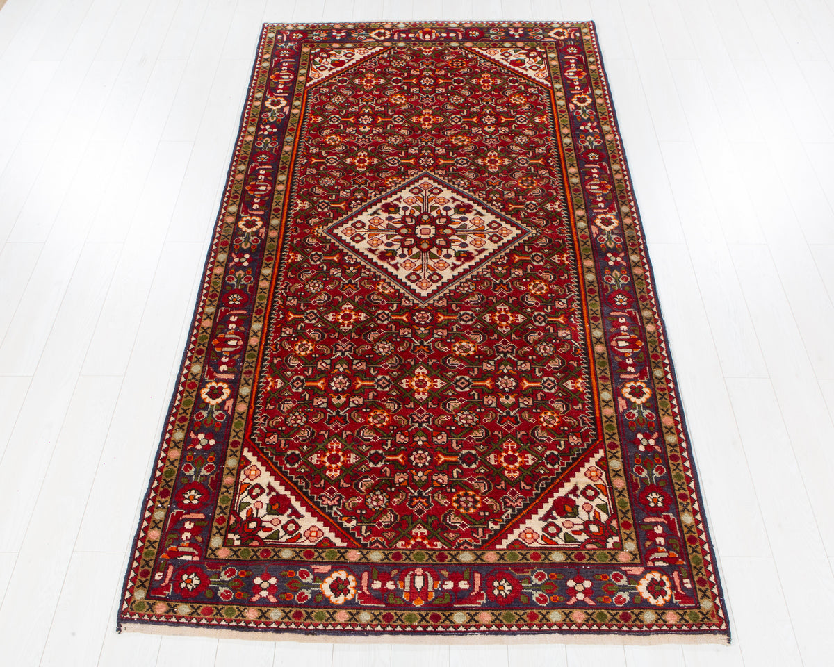 Vintage Malayer Red and beige hand-knotted wool rug, SKU 6120