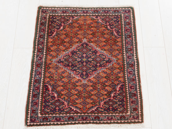 3' x 2' 3" Excellent Hand-Knotted Antique Small Area Rug