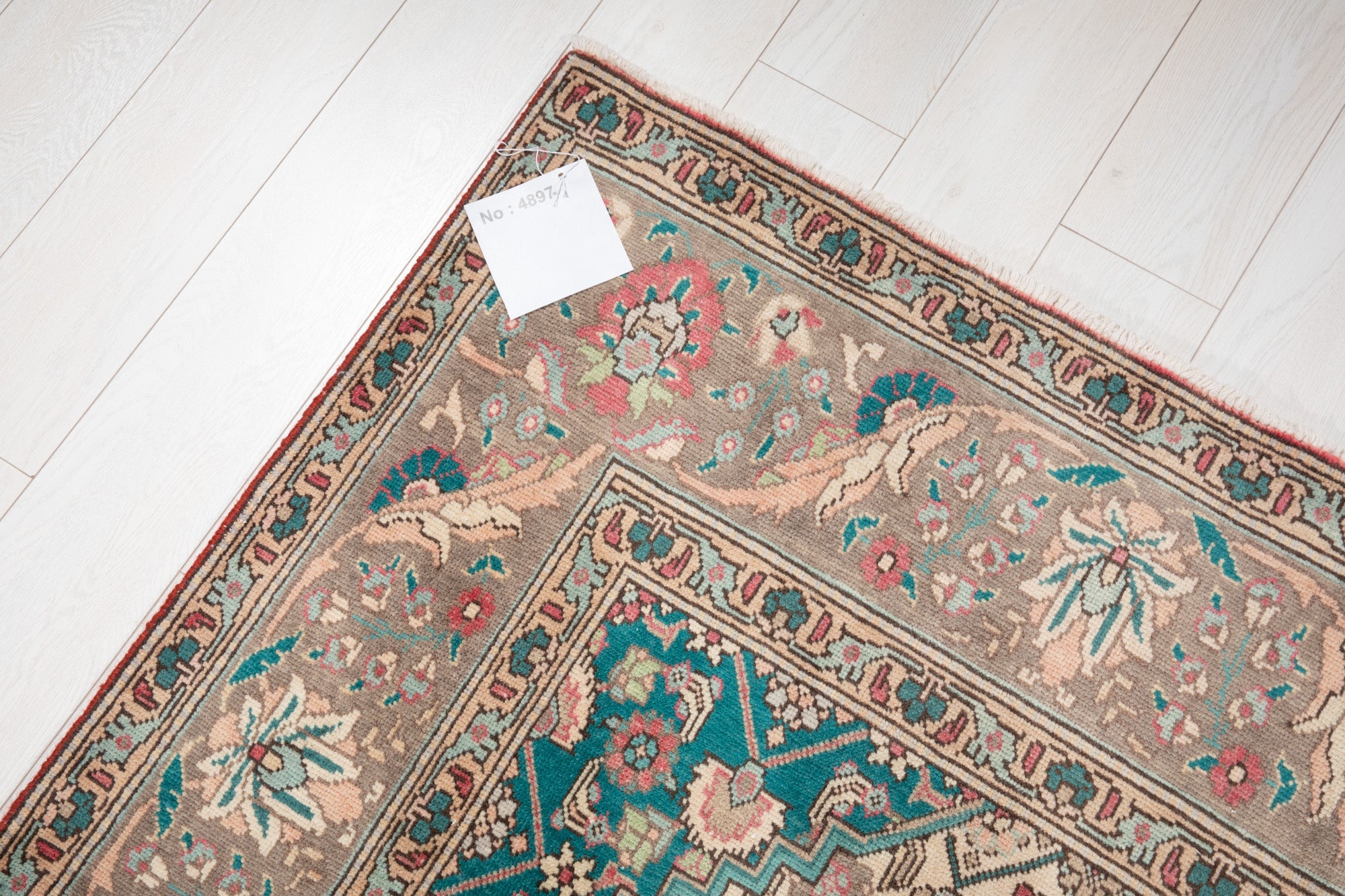 Hand-Knotted Vintage Large Wool Area Rug Faded – 10' 1" x 6' 7" (309 x 201 cm) - Yasi & Fara