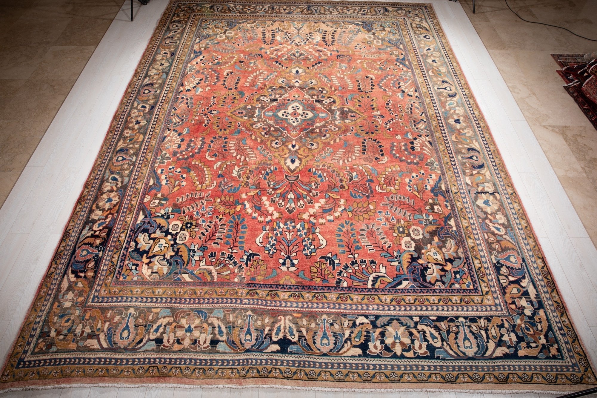 Hand-Knotted Vintage Large Wool Area Rug – 14' 4" x 10' 6" (437 x 319 cm) - Yasi & Fara