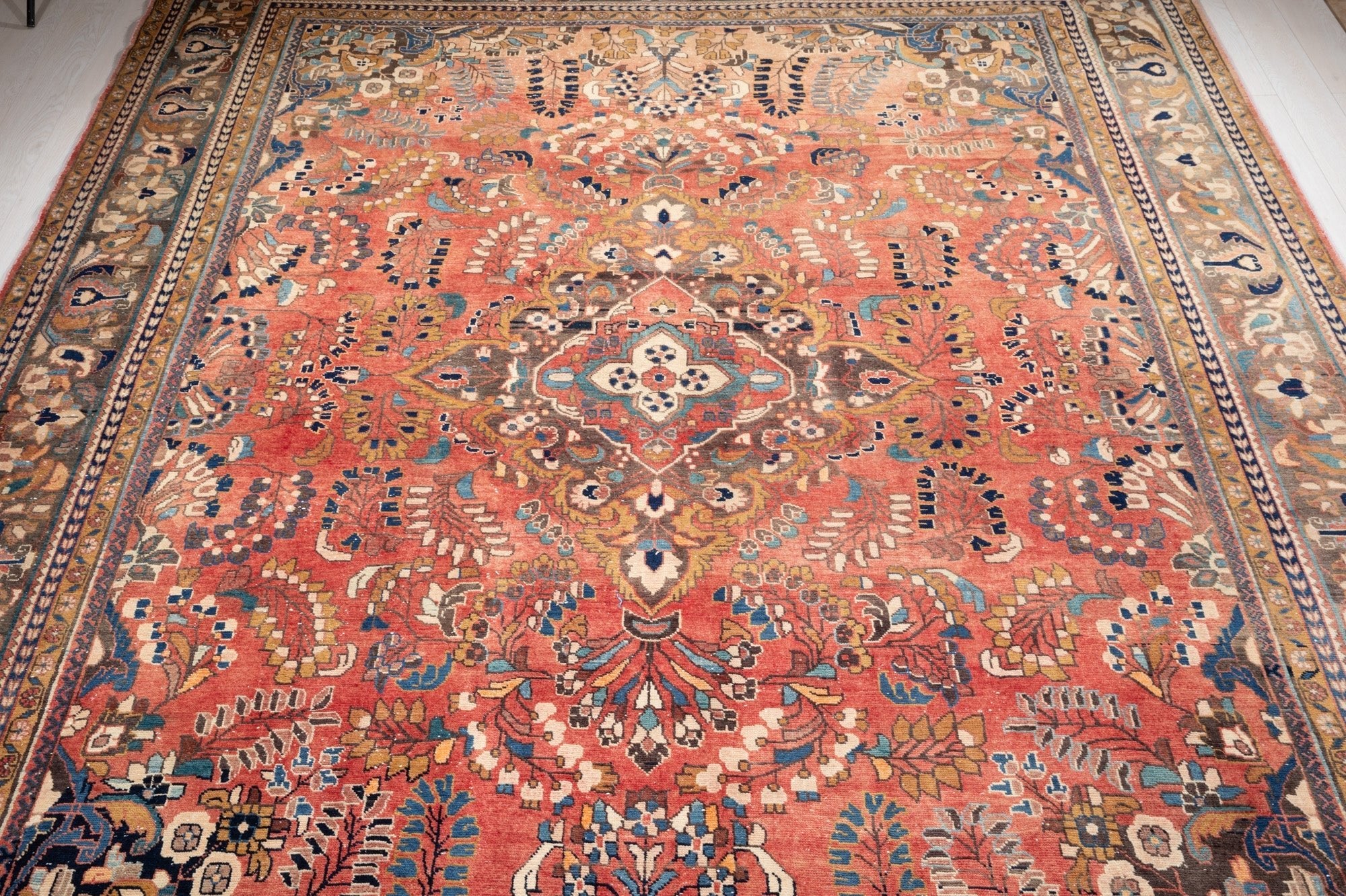 Hand-Knotted Vintage Large Wool Area Rug – 14' 4" x 10' 6" (437 x 319 cm) - Yasi & Fara