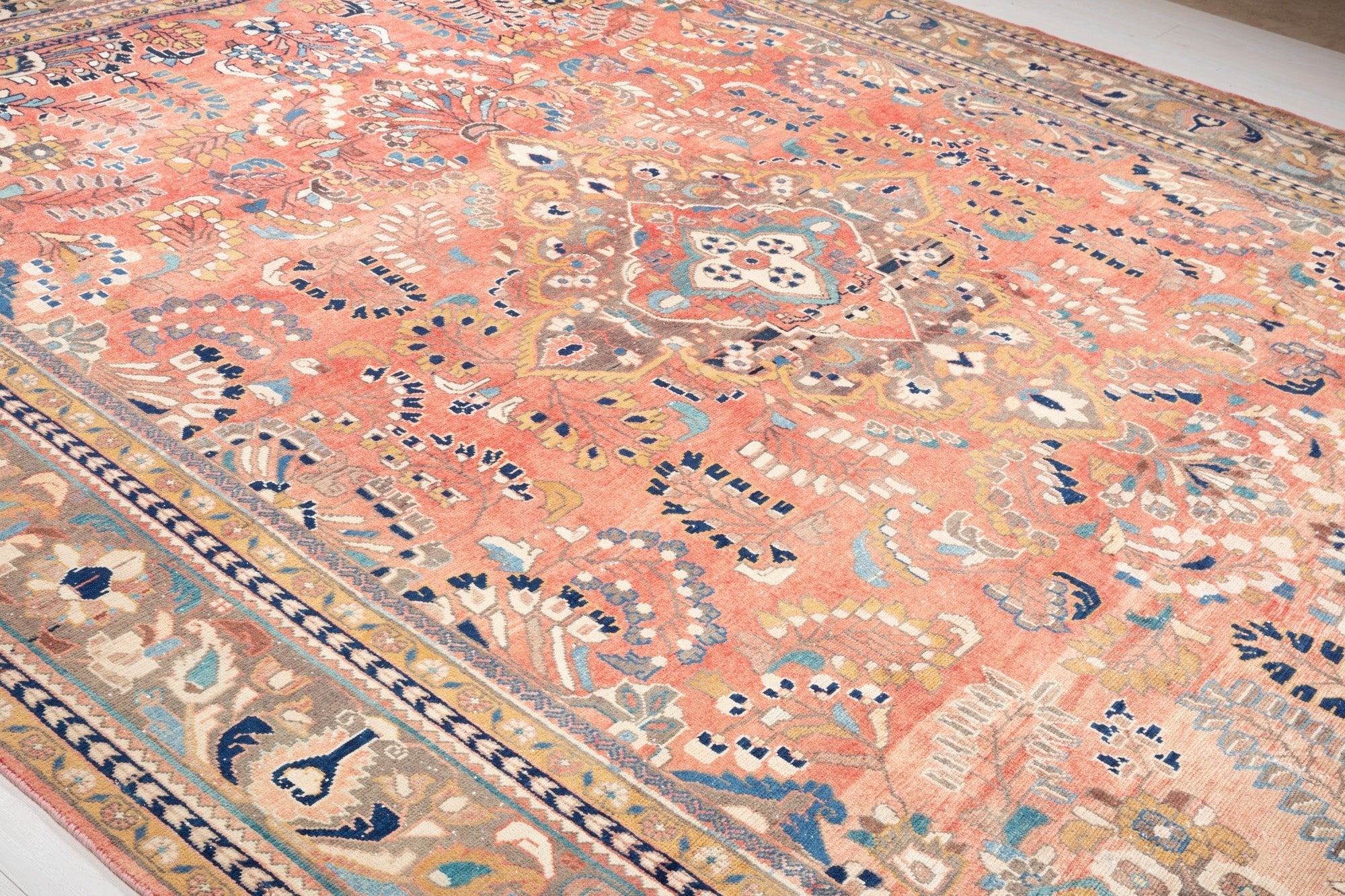 Hand-Knotted Vintage Large Wool Area Rug – 14' 4" x 10' 6" (437 x 319 cm) - Yasi & Fara