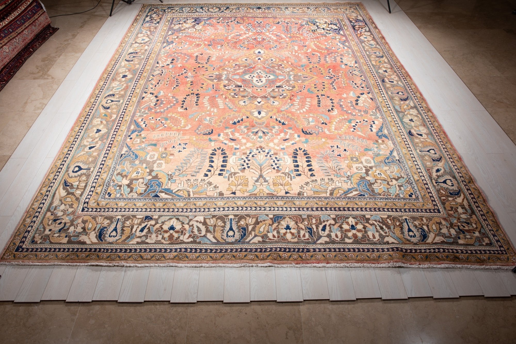 Hand-Knotted Vintage Large Wool Area Rug – 14' 4" x 10' 6" (437 x 319 cm) - Yasi & Fara