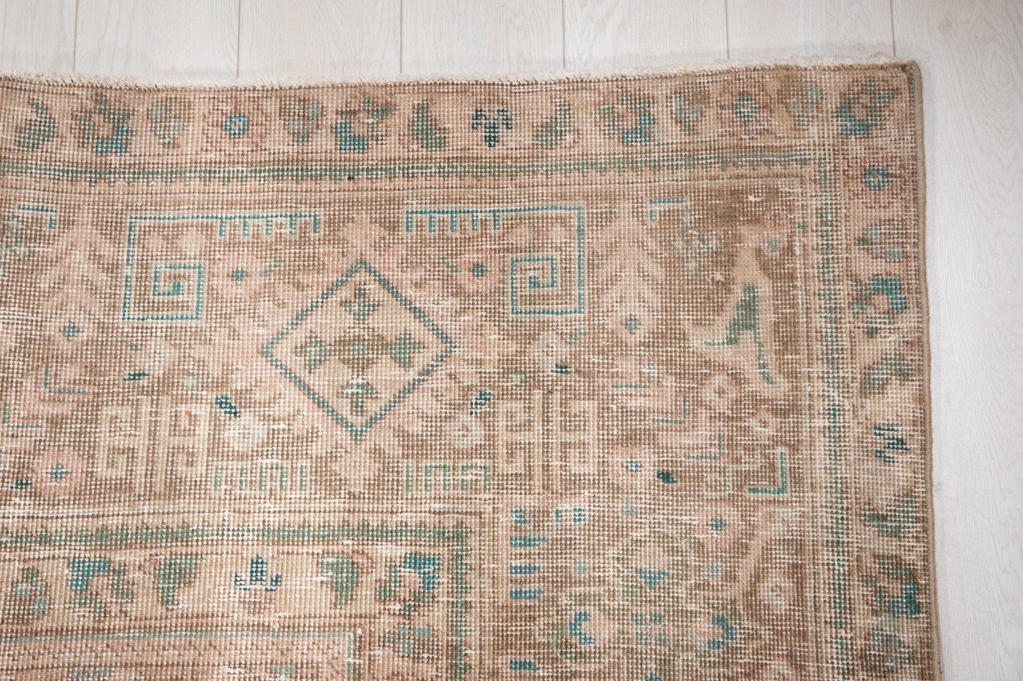 Hand-Knotted Vintage Large Wool Area Rug Faded – 12' 5" x 9' 4" (379 x 286 cm) - Yasi & Fara