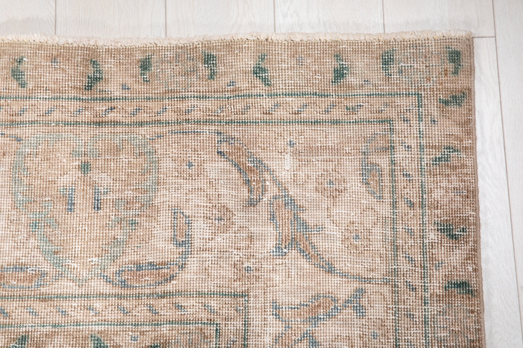 Hand-Knotted Vintage Large Wool Area Rug Faded – 12' 8" x 9' 4" (386 x 286 cm) - Yasi & Fara