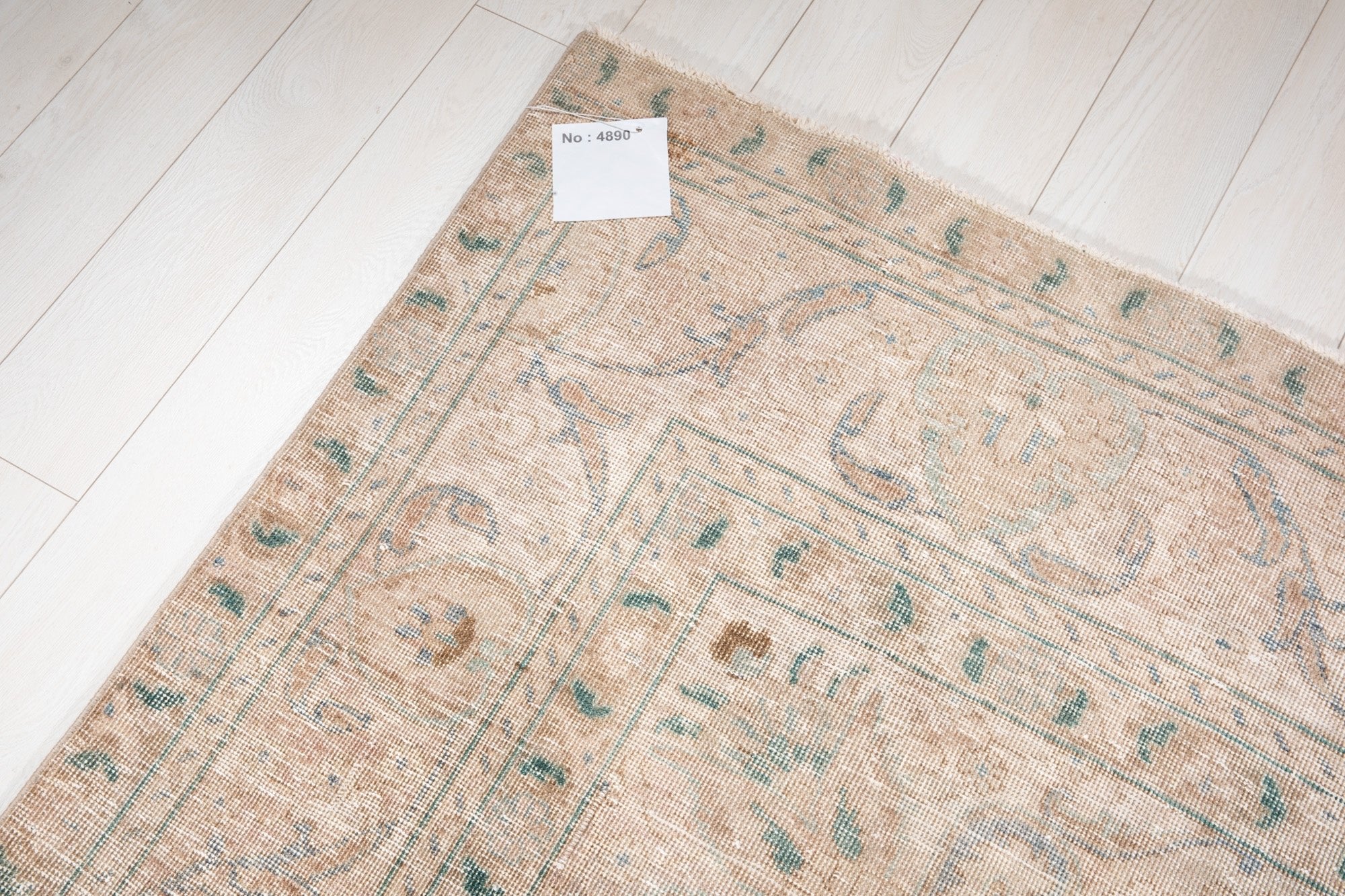 Hand-Knotted Vintage Large Wool Area Rug Faded – 12' 8" x 9' 4" (386 x 286 cm) - Yasi & Fara