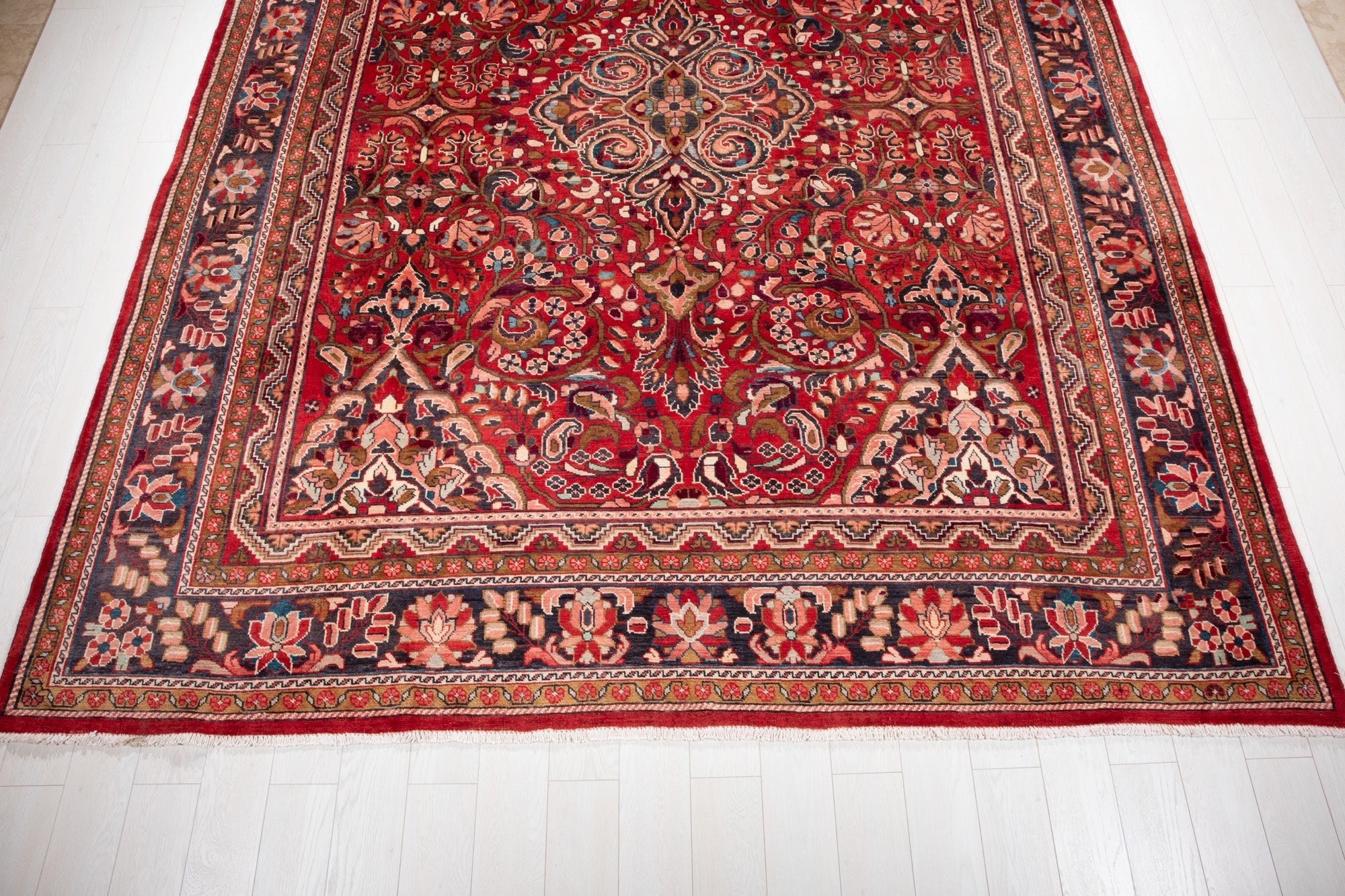 Hand-Knotted Vintage Large Wool Area Rug – 11' 7" x 9' 6" (354 x 290 cm) - Yasi & Fara