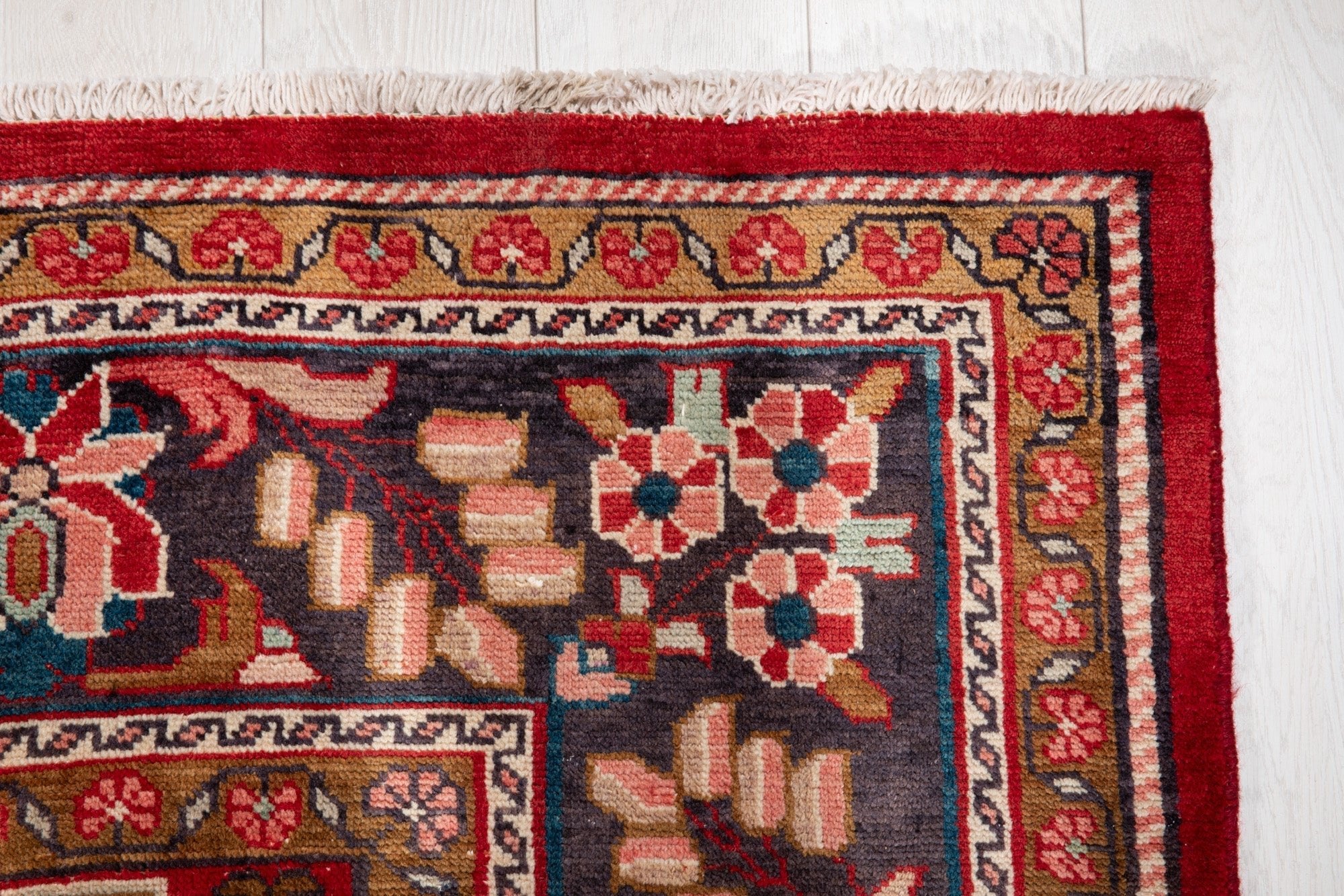 Hand-Knotted Vintage Large Wool Area Rug – 11' 7" x 9' 6" (354 x 290 cm) - Yasi & Fara