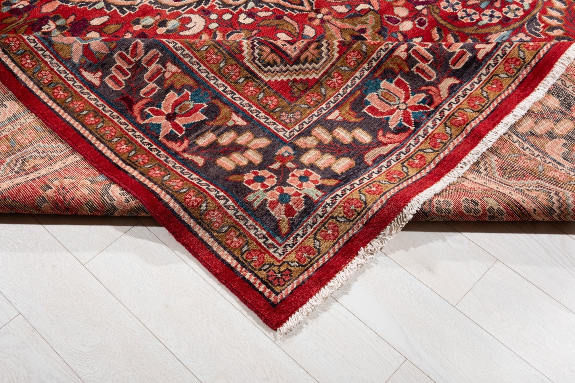 Hand-Knotted Vintage Large Wool Area Rug – 11' 7" x 9' 6" (354 x 290 cm) - Yasi & Fara