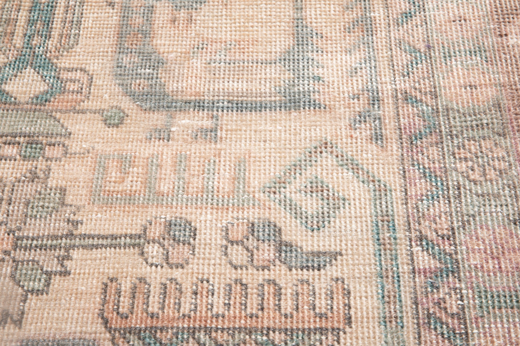 Hand-Knotted Vintage Large Wool Area Rug Faded – 12' 7" x 9' 1" (384 x 278 cm) - Yasi & Fara