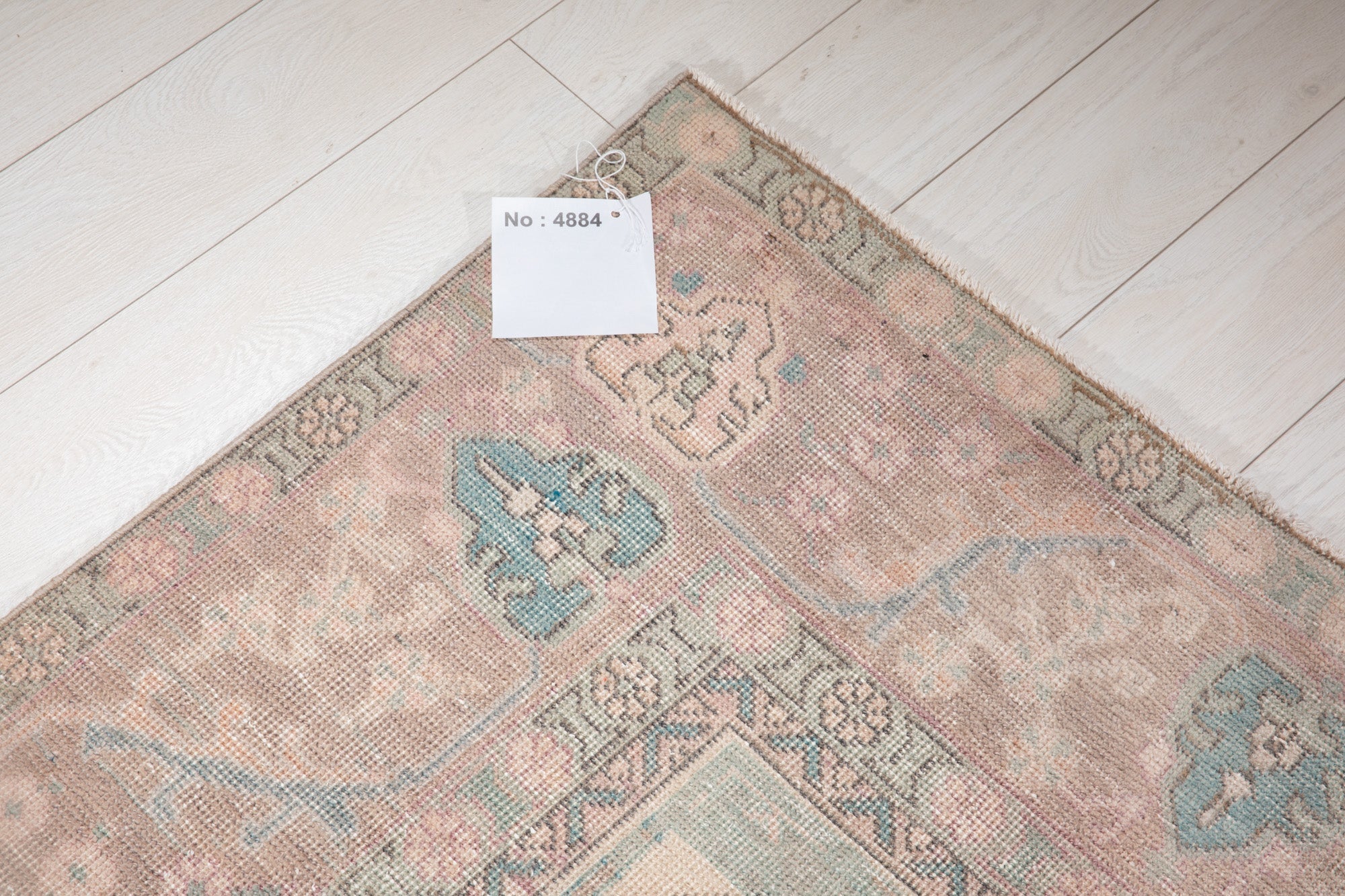 Hand-Knotted Vintage Large Wool Area Rug Faded – 12' 7" x 9' 1" (384 x 278 cm) - Yasi & Fara