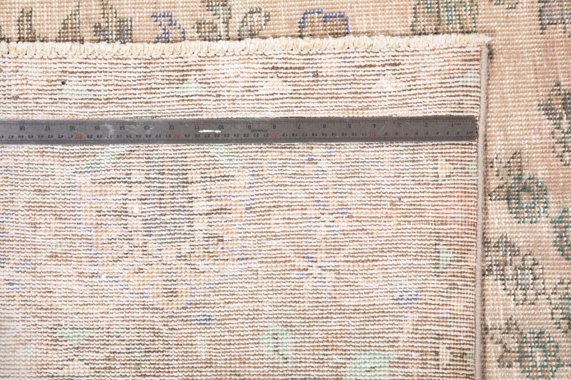 Hand-Knotted Vintage Large Wool Area Rug Faded – 12' 4" x 9' 10" (377 x 299 cm) - Yasi & Fara