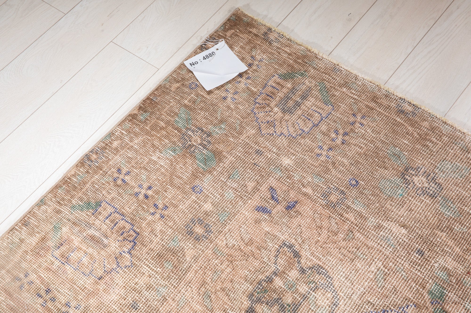 Hand-Knotted Vintage Large Wool Area Rug Faded – 12' 4" x 9' 10" (377 x 299 cm) - Yasi & Fara
