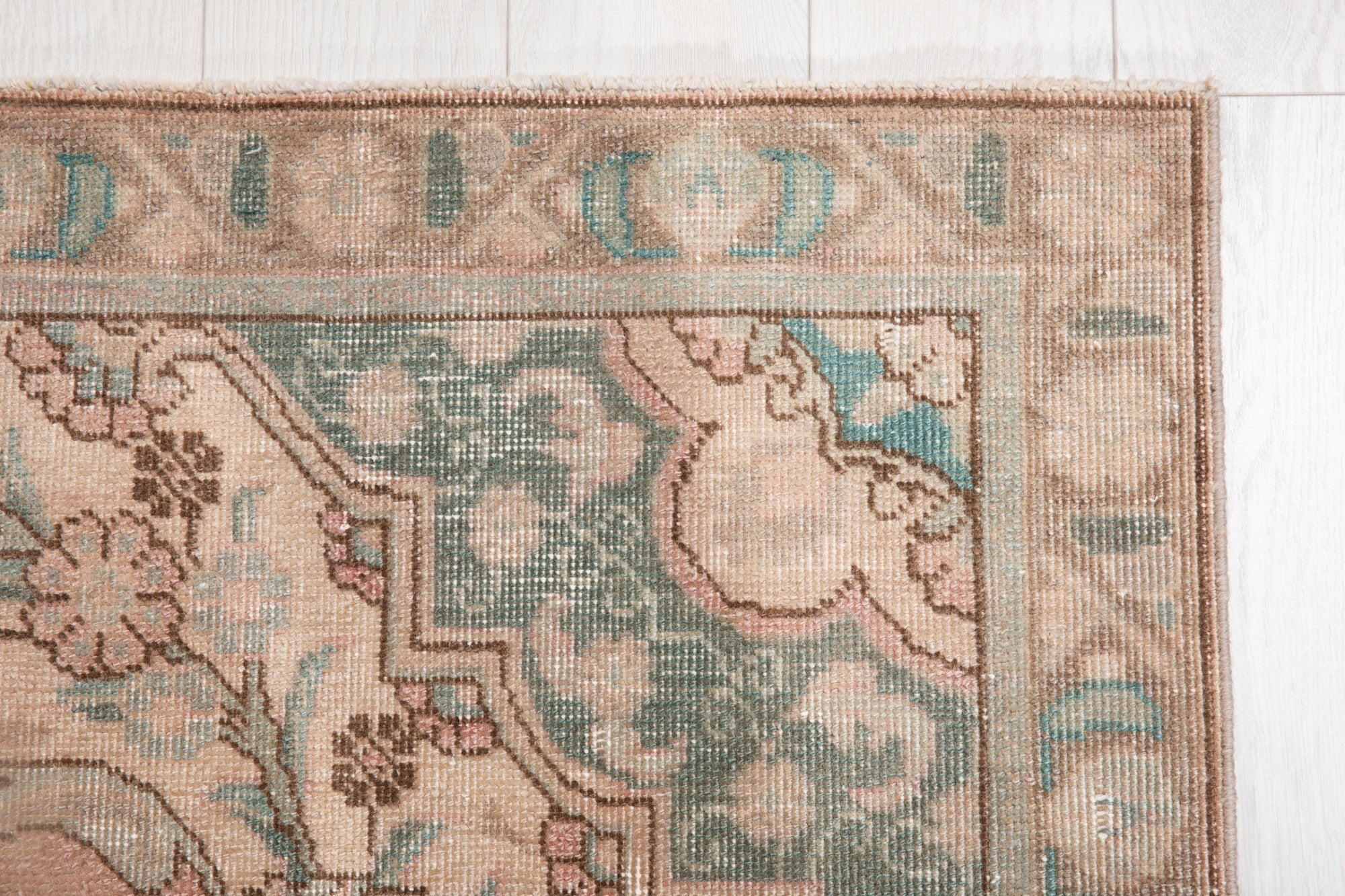 Hand-Knotted Vintage Large Wool Area Rug Faded – 10' 8" x 7' 4" (326 x 225 cm) - Yasi & Fara