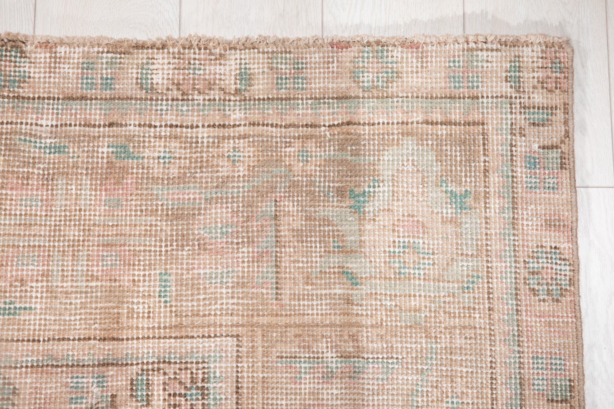 Hand-Knotted Vintage Large Wool Area Rug Faded – 12' 9" x 9' 4" (389 x 284 cm) - Yasi & Fara