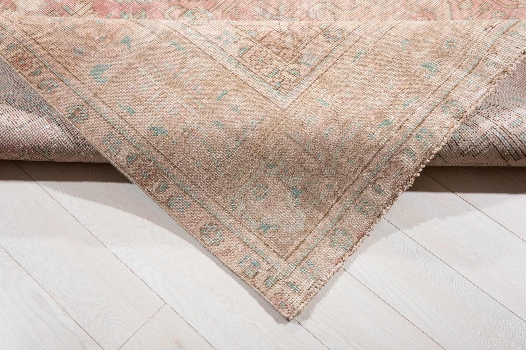 Hand-Knotted Vintage Large Wool Area Rug Faded – 12' 9" x 9' 4" (389 x 284 cm) - Yasi & Fara