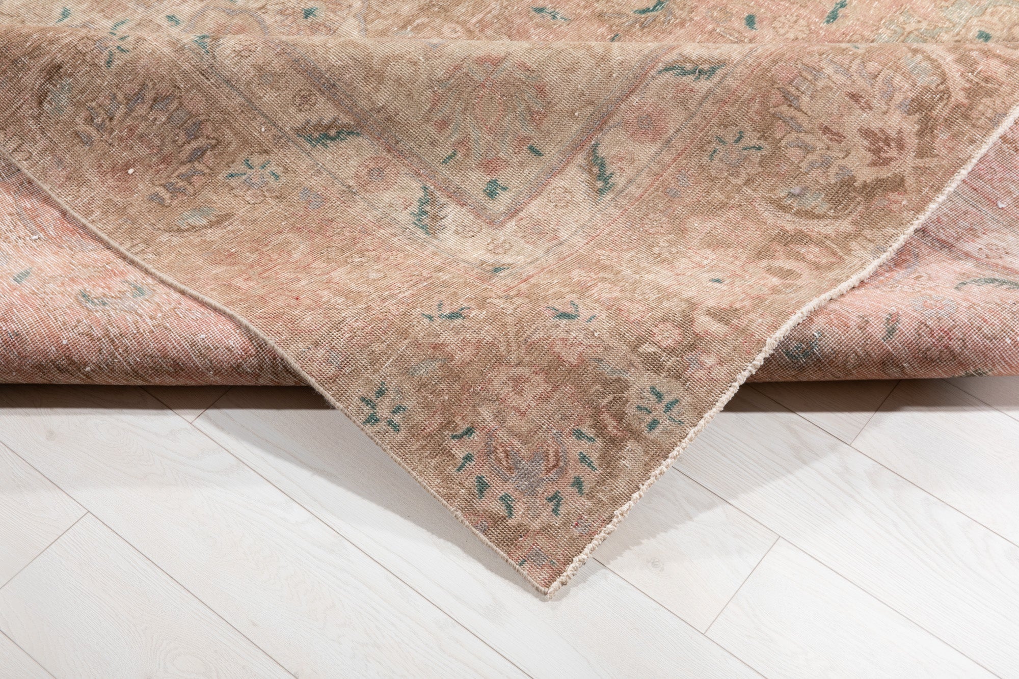 Hand-Knotted Vintage Large Wool Area Rug Faded – 12' x 8' 9" (365 x 266 cm) - Yasi & Fara