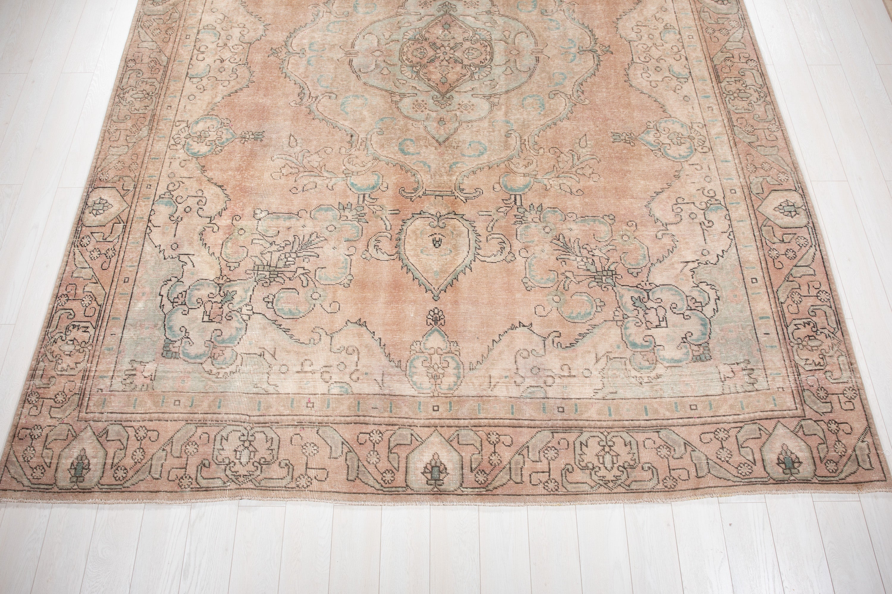 Hand-Knotted Vintage Large Wool Area Rug Faded – 12' 3" x 9' (375 x 275 cm) - Yasi & Fara