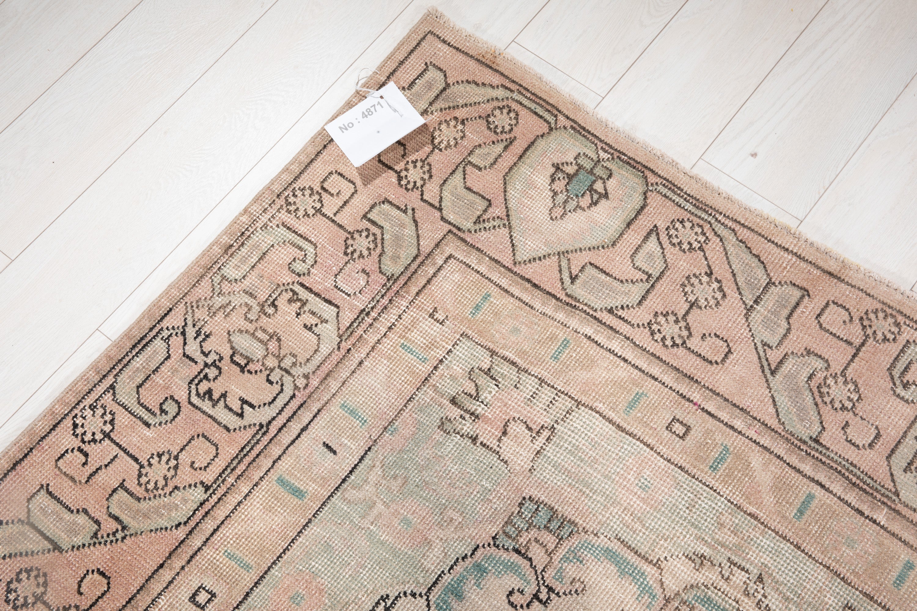 Hand-Knotted Vintage Large Wool Area Rug Faded – 12' 3" x 9' (375 x 275 cm) - Yasi & Fara