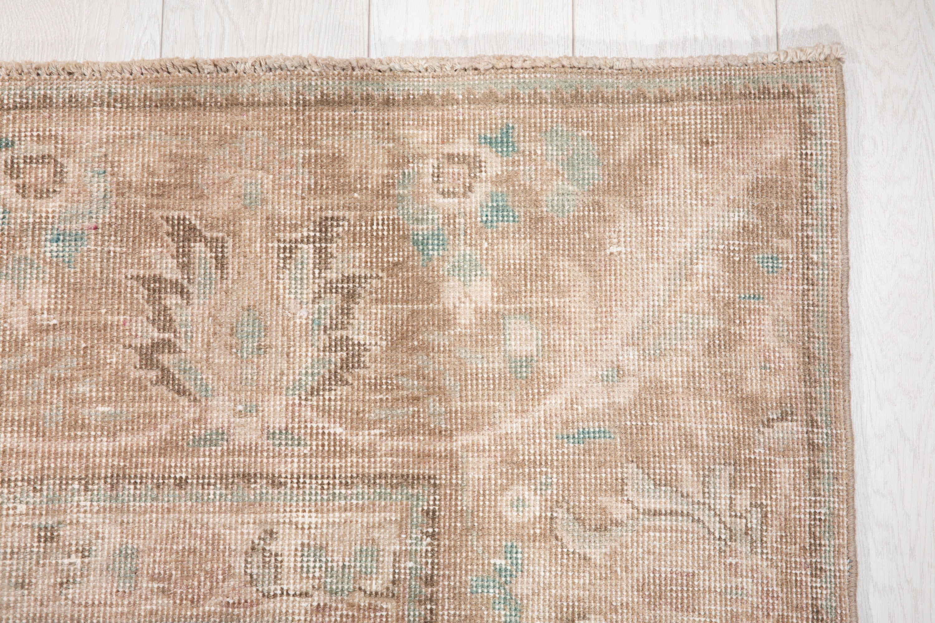 Hand-Knotted Vintage Large Wool Area Rug Faded – 12' 3" x 9' 3" (374 x 283 cm) - Yasi & Fara