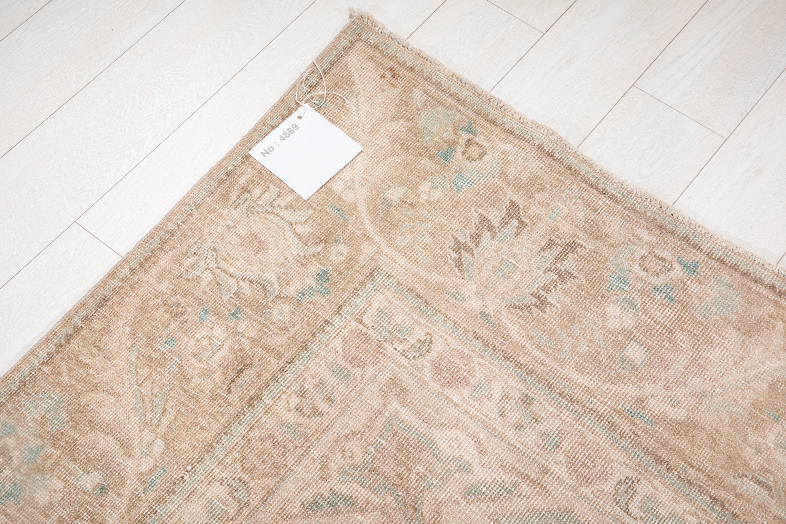 Hand-Knotted Vintage Large Wool Area Rug Faded – 12' 3" x 9' 3" (374 x 283 cm) - Yasi & Fara