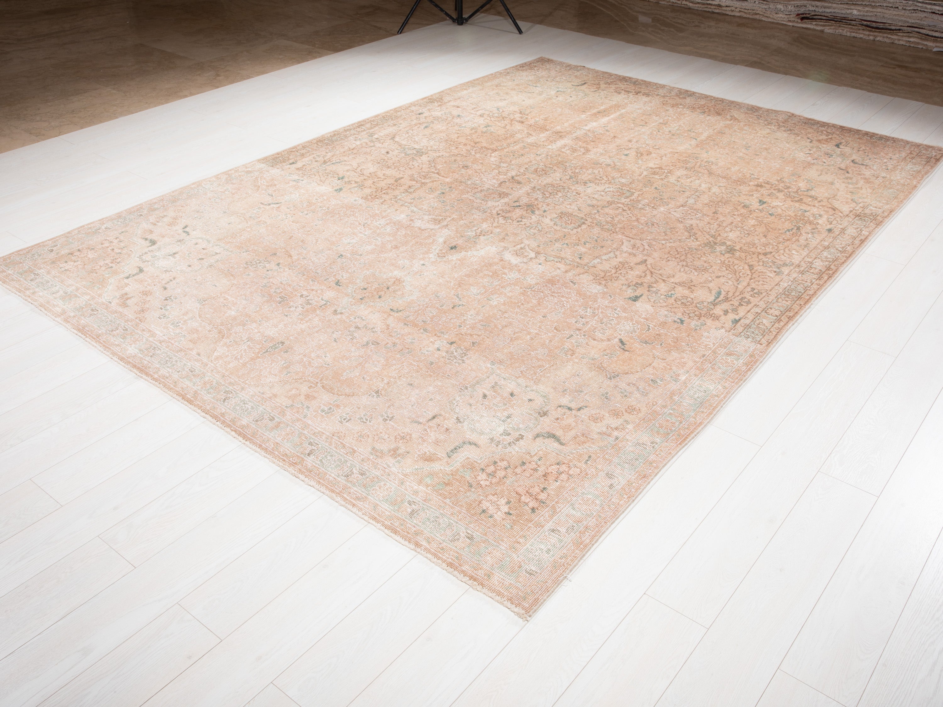 Hand-Knotted Vintage Large Wool Area Rug Faded – 10' 7" x 7' 5" (322 x 226 cm) - Yasi & Fara