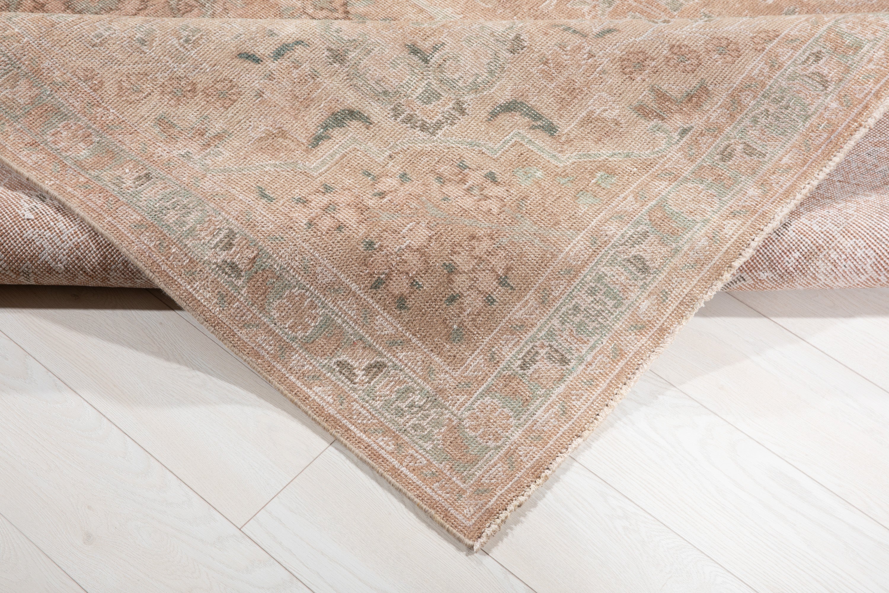 Hand-Knotted Vintage Large Wool Area Rug Faded – 10' 7" x 7' 5" (322 x 226 cm) - Yasi & Fara