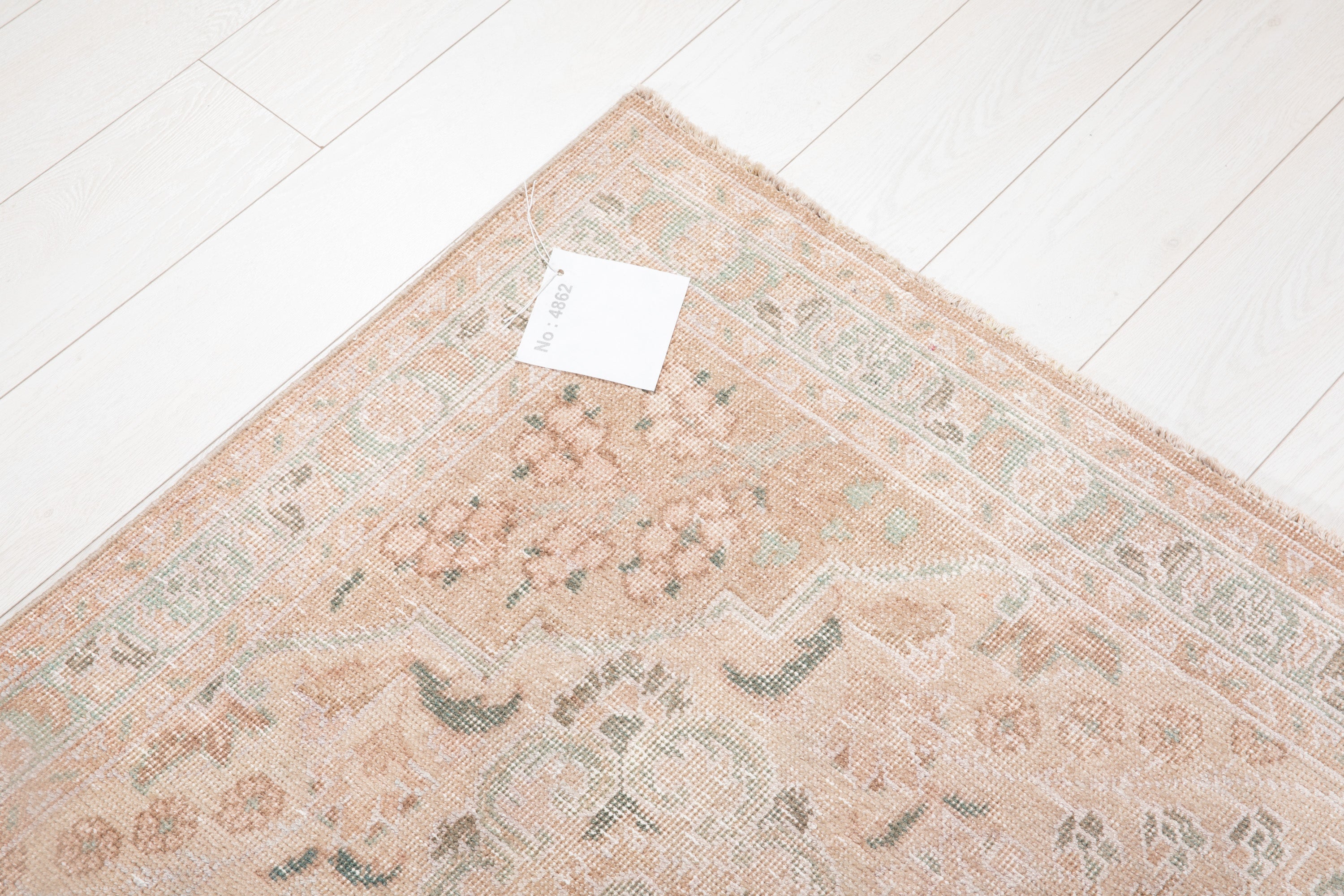 Hand-Knotted Vintage Large Wool Area Rug Faded – 10' 7" x 7' 5" (322 x 226 cm) - Yasi & Fara